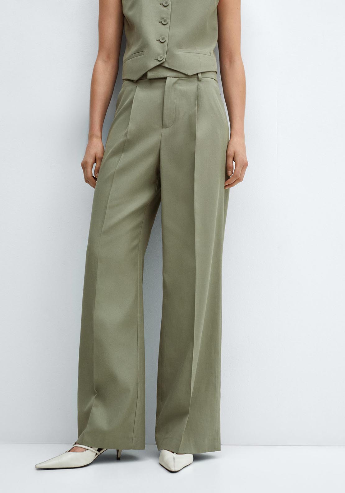 Mango Pleated suit trousers 1 Shaws Department Stores
