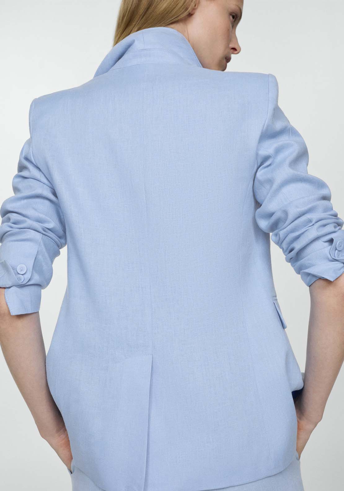Mango Blazer suit 100% linen - Blue 3 Shaws Department Stores