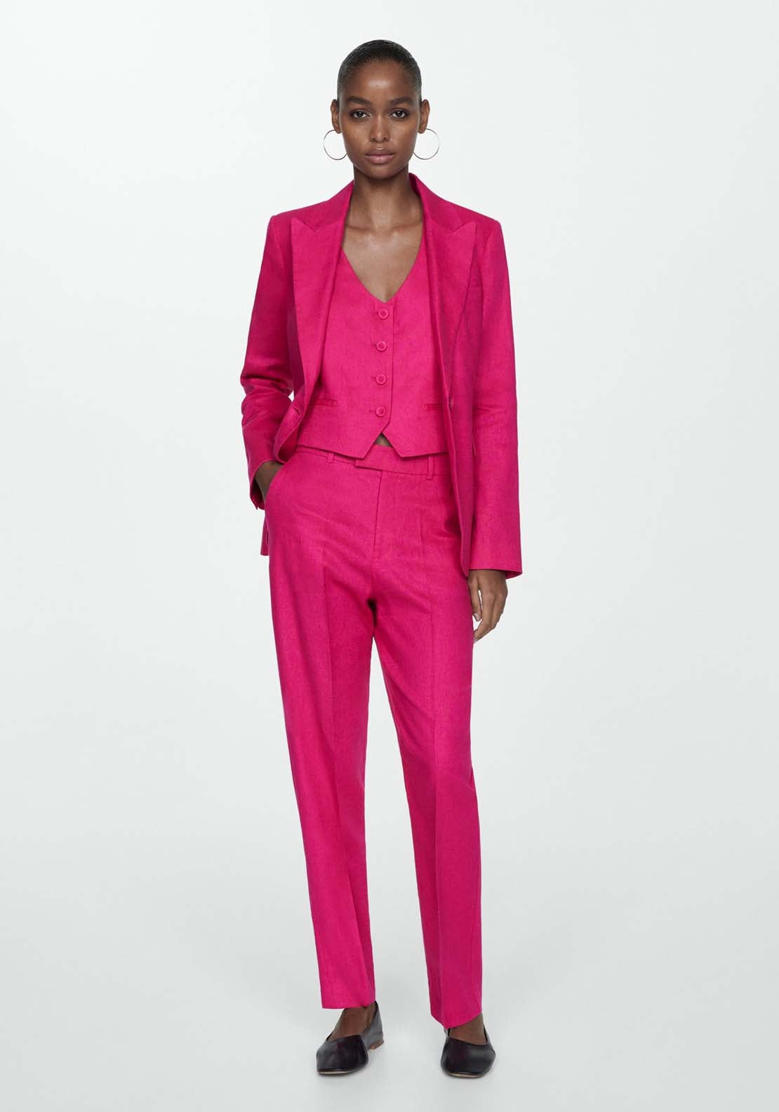 Mango Blazer suit 100% linen - Pink 3 Shaws Department Stores