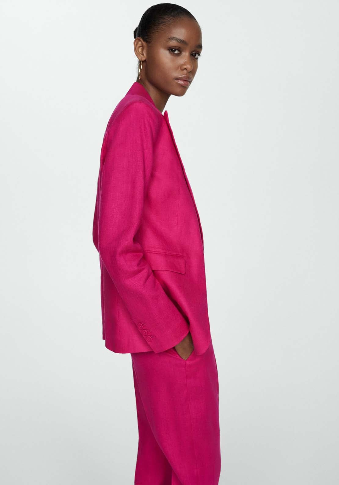 Mango Blazer suit 100% linen - Pink 4 Shaws Department Stores