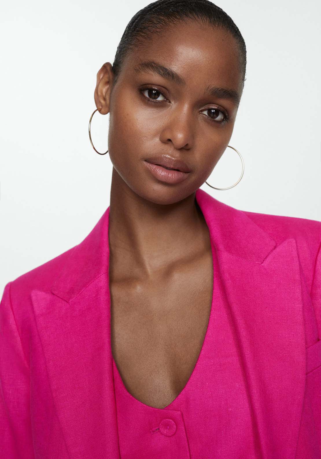 Mango Blazer suit 100% linen - Pink 2 Shaws Department Stores