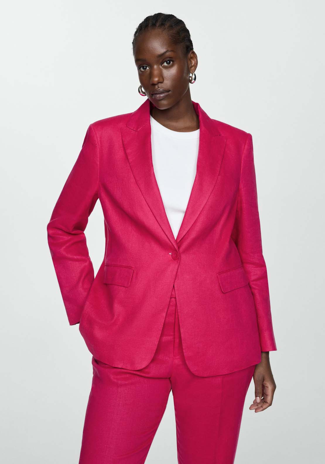 Mango Blazer suit 100% linen - Pink 6 Shaws Department Stores