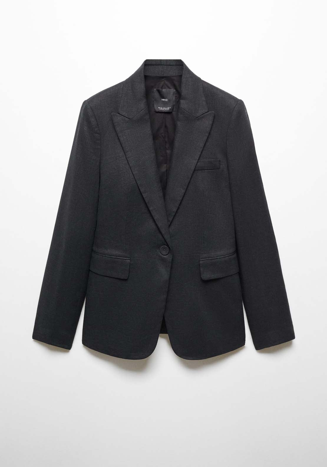 Mango Blazer suit 100% linen - Black 7 Shaws Department Stores