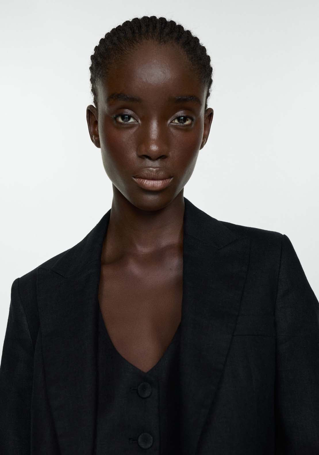 Mango Blazer suit 100% linen - Black 5 Shaws Department Stores