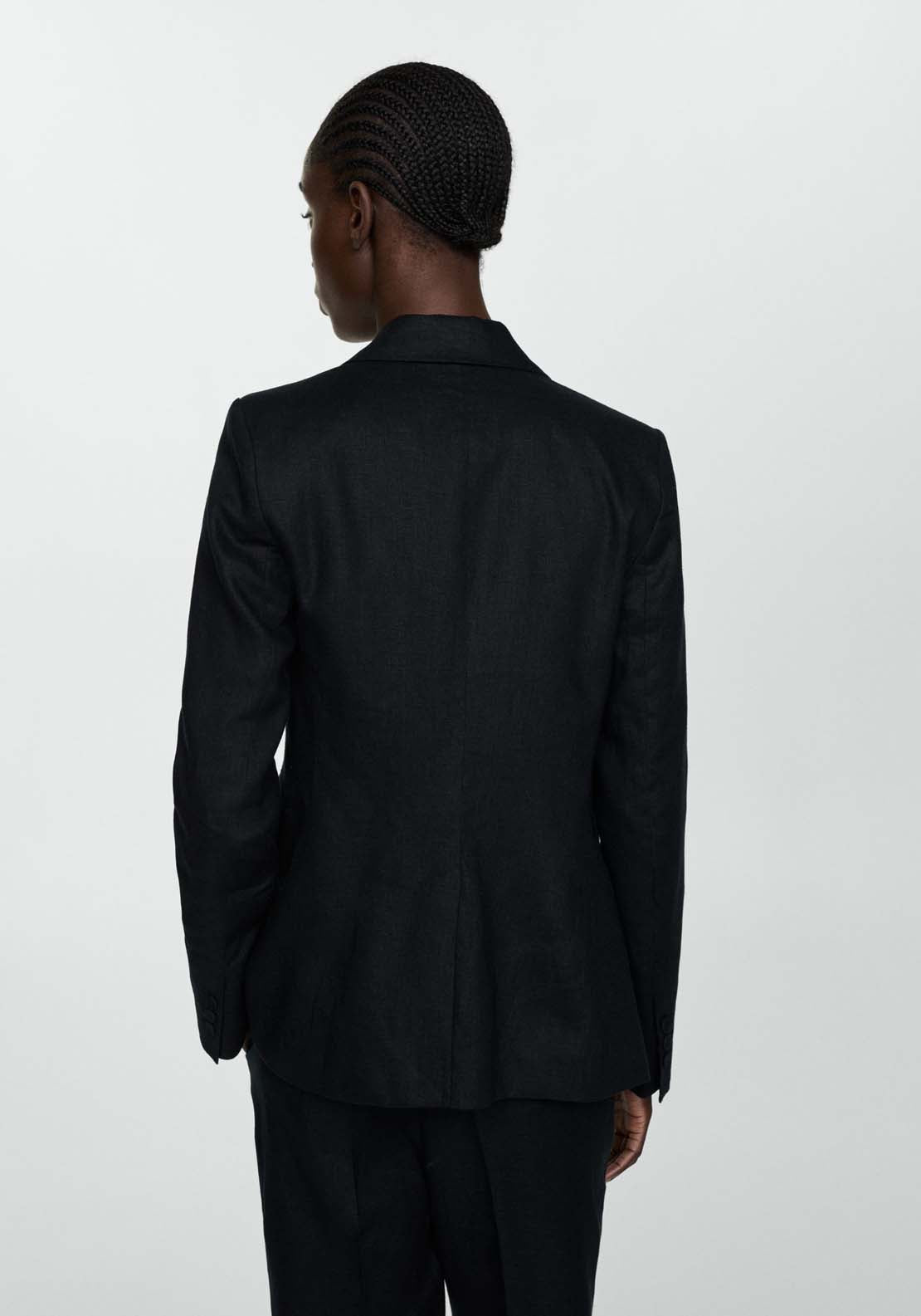 Mango Blazer suit 100% linen - Black 3 Shaws Department Stores