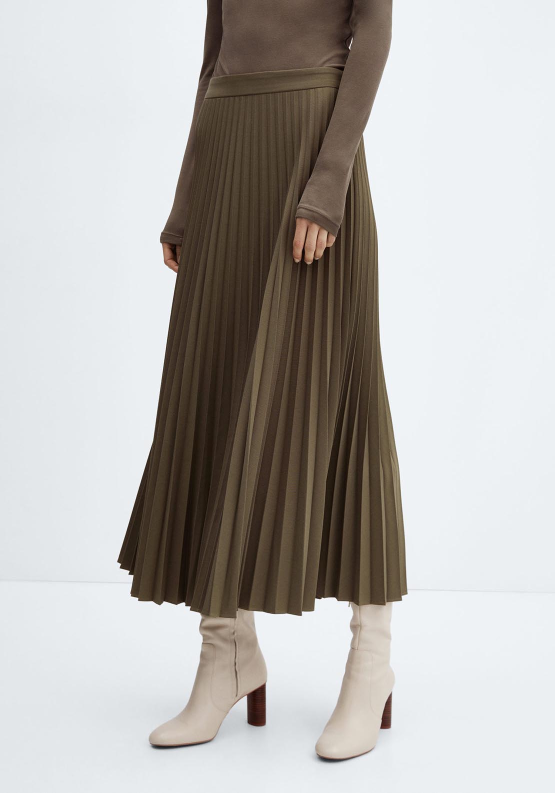 Mango Pleated long skirt 1 Shaws Department Stores