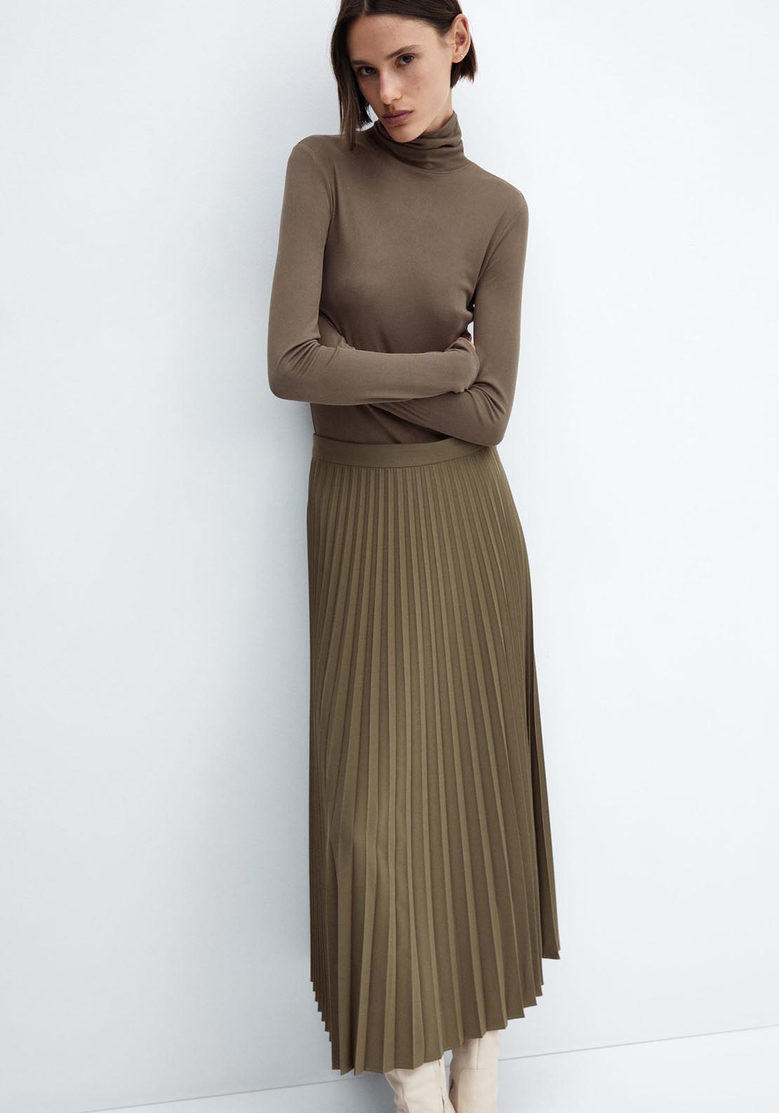 Mango Pleated long skirt 2 Shaws Department Stores