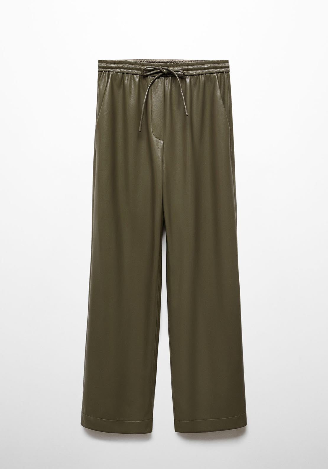 Mango Leather-effect elastic waist trousers 7 Shaws Department Stores
