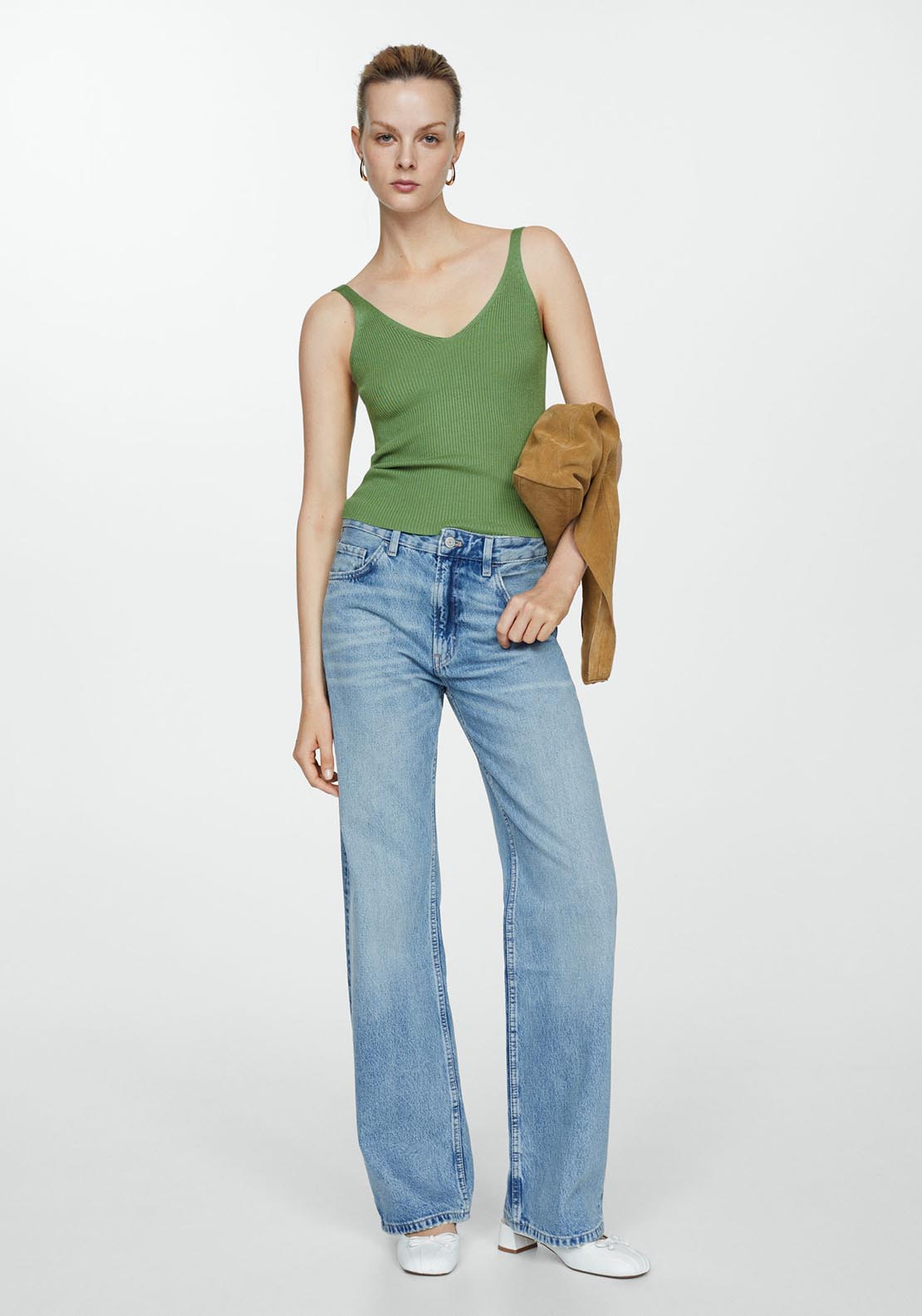 Mango V-neck knitted top 3 Shaws Department Stores