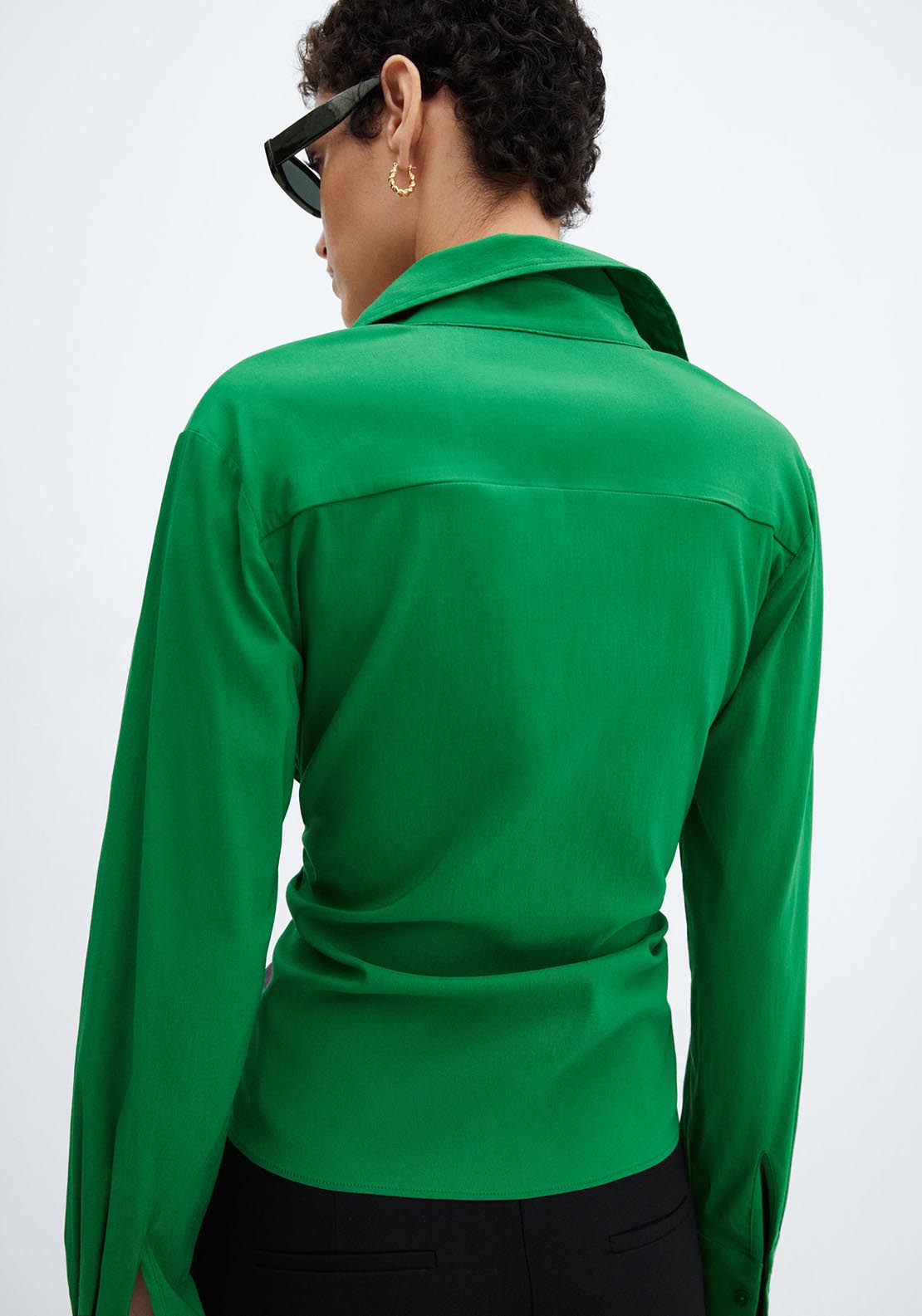 Mango Slim-fit velvet jacket - Green 3 Shaws Department Stores