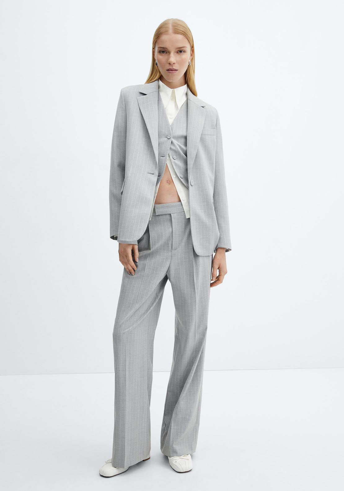 Mango Pinstripe suit blazer 3 Shaws Department Stores