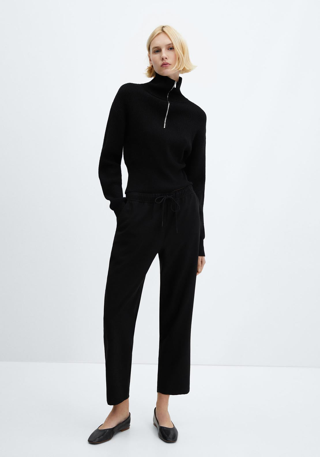 Mango Flowy straight-fit trousers 2 Shaws Department Stores
