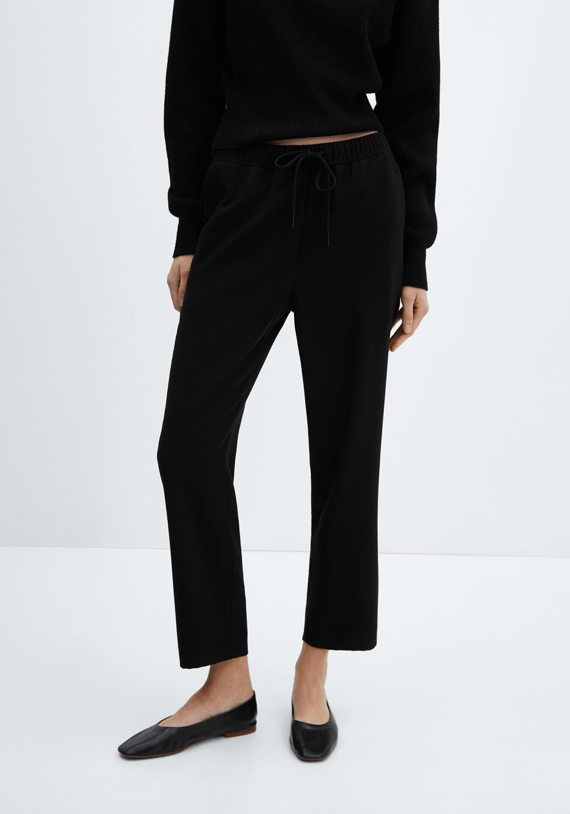 Mango Flowy straight-fit trousers 1 Shaws Department Stores