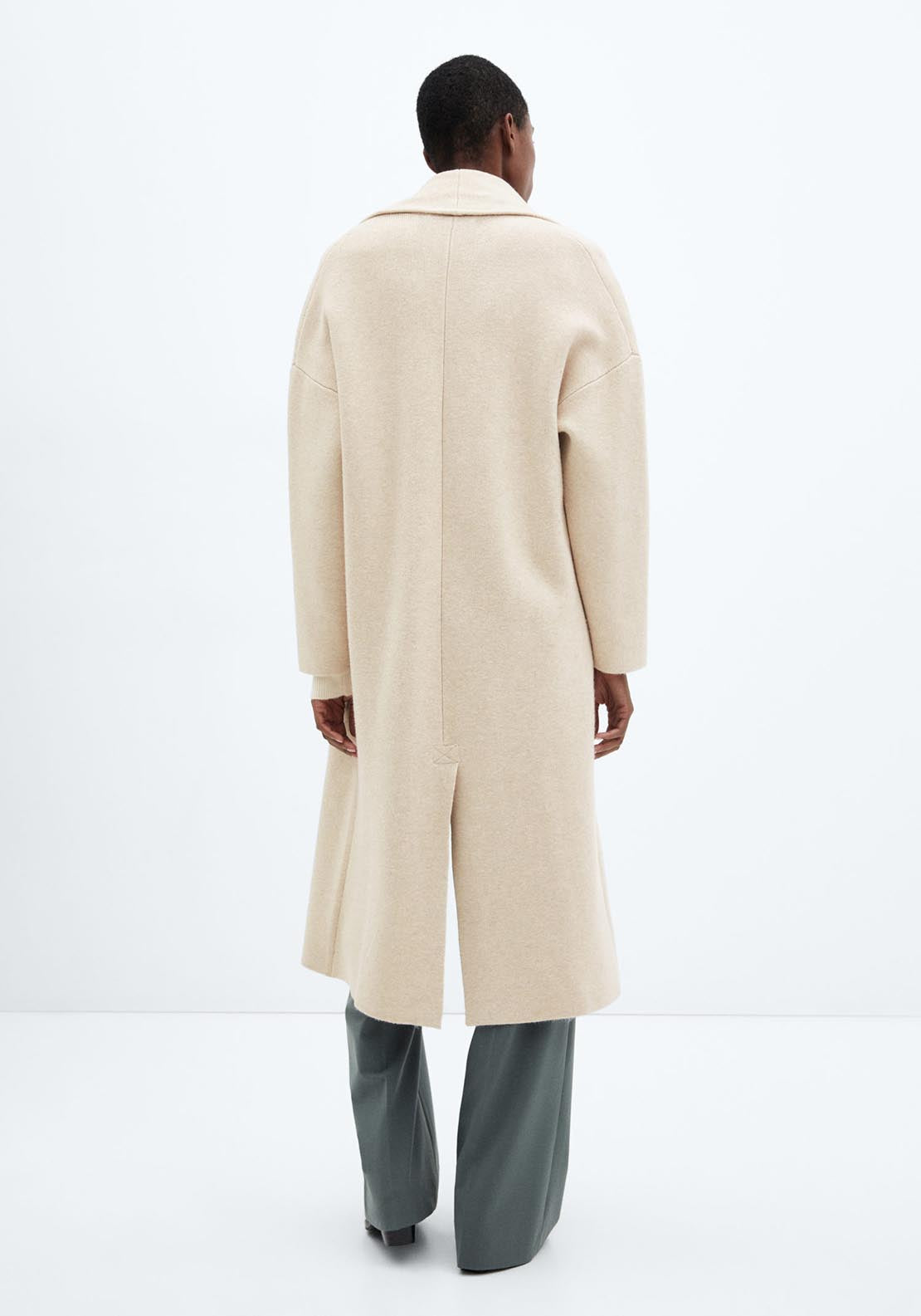 Mango Oversized knitted coat with pockets - Light 3 Shaws Department Stores