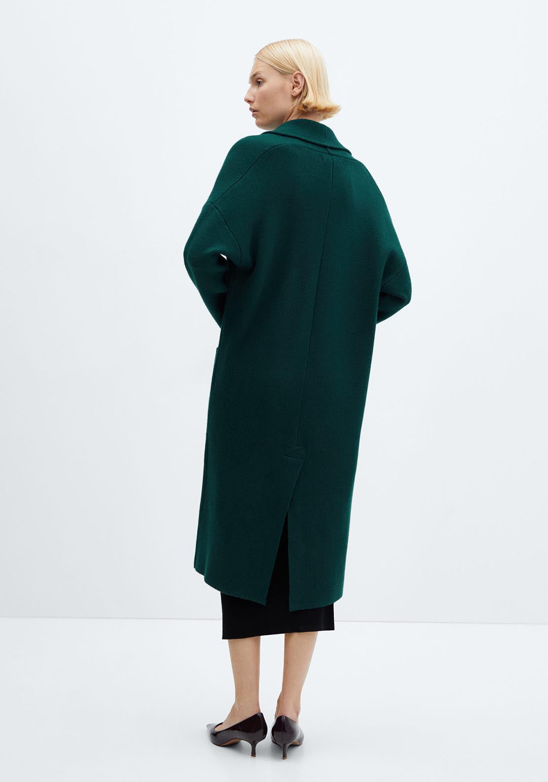 Mango Oversized knitted coat with pockets 3 Shaws Department Stores