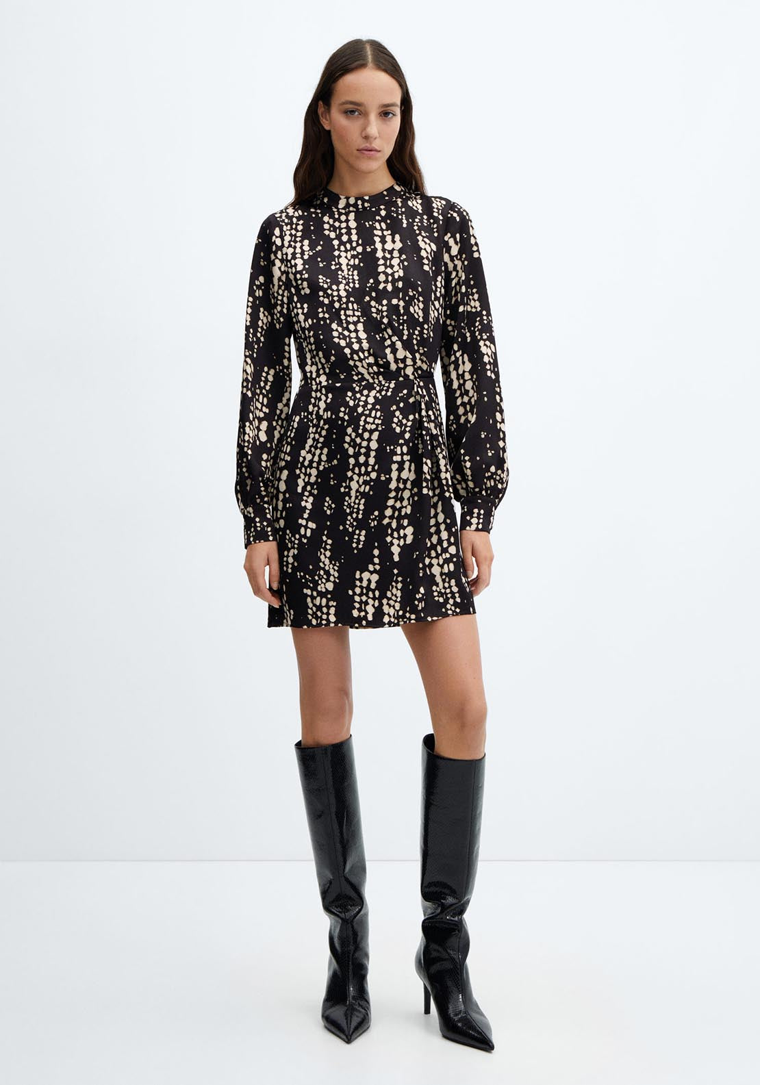 Mango Pleat printed dress 1 Shaws Department Stores