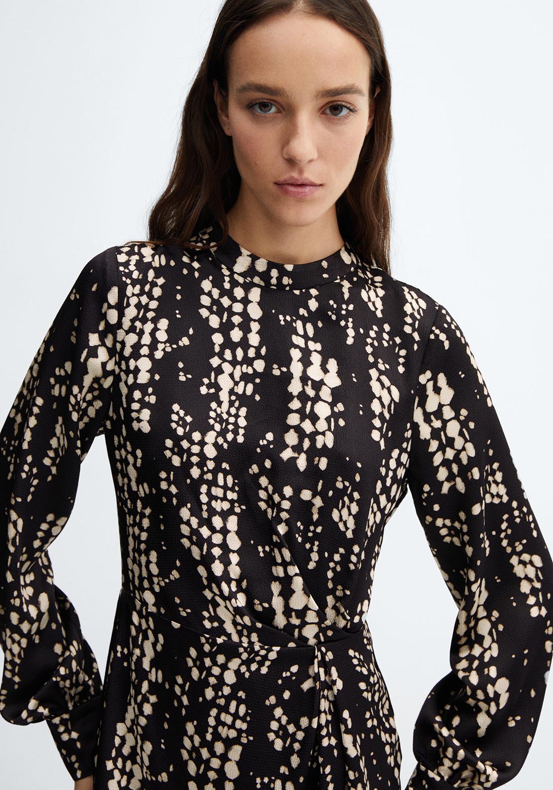 Mango Pleat printed dress 4 Shaws Department Stores