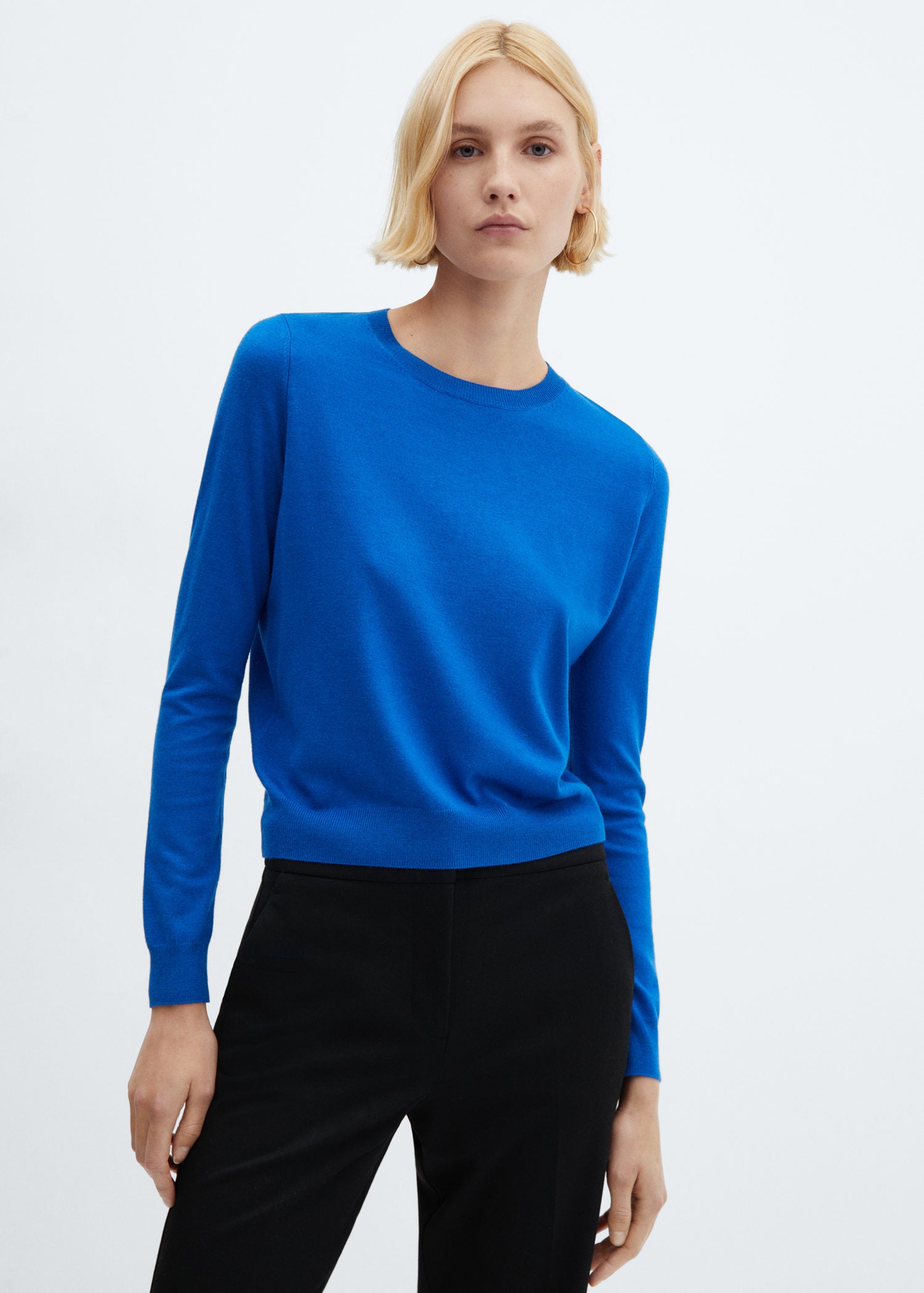 Mango Roundneck knitted sweater 1 Shaws Department Stores