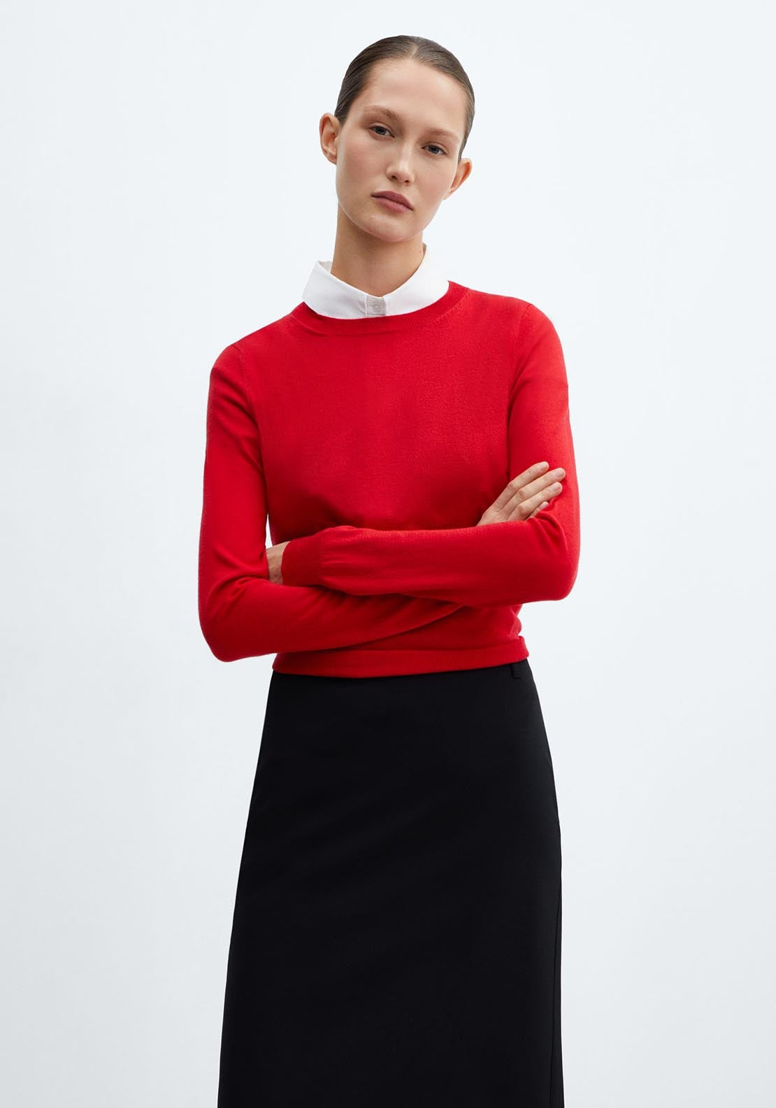 Mango Roundneck knitted sweater 1 Shaws Department Stores