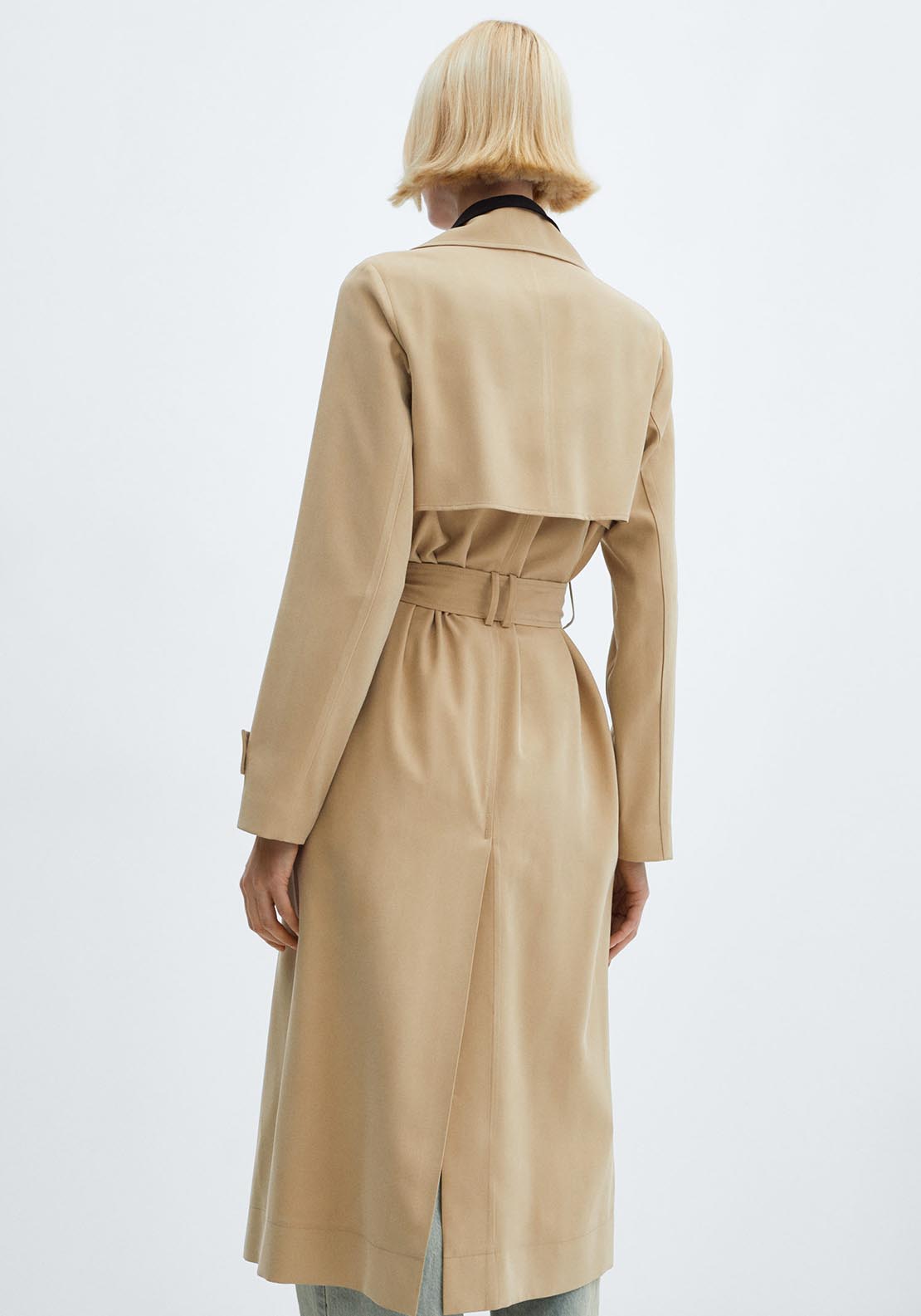 Mango Flowy lapel trench 2 Shaws Department Stores