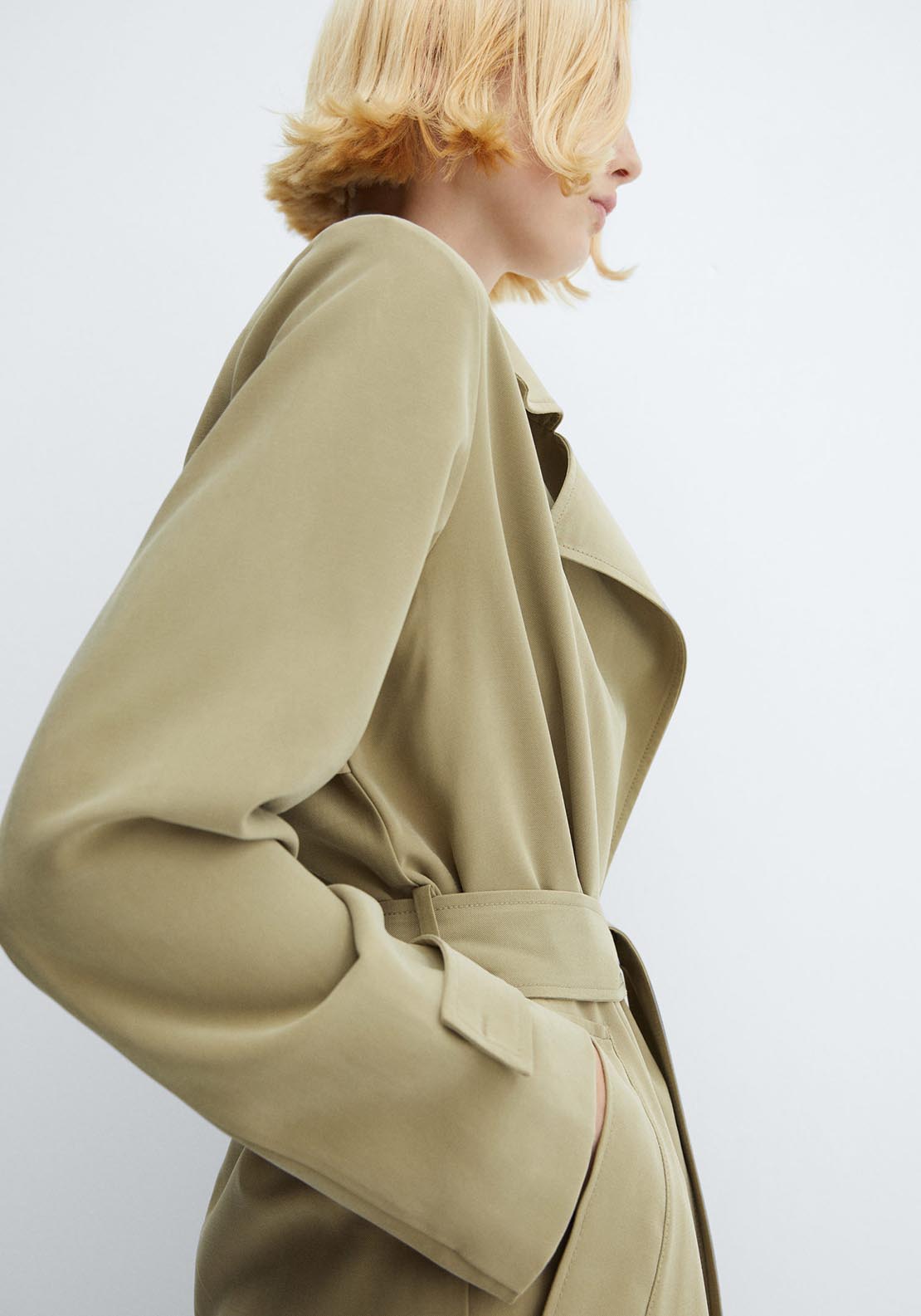 Flowy lapel trench Shaws Department Stores