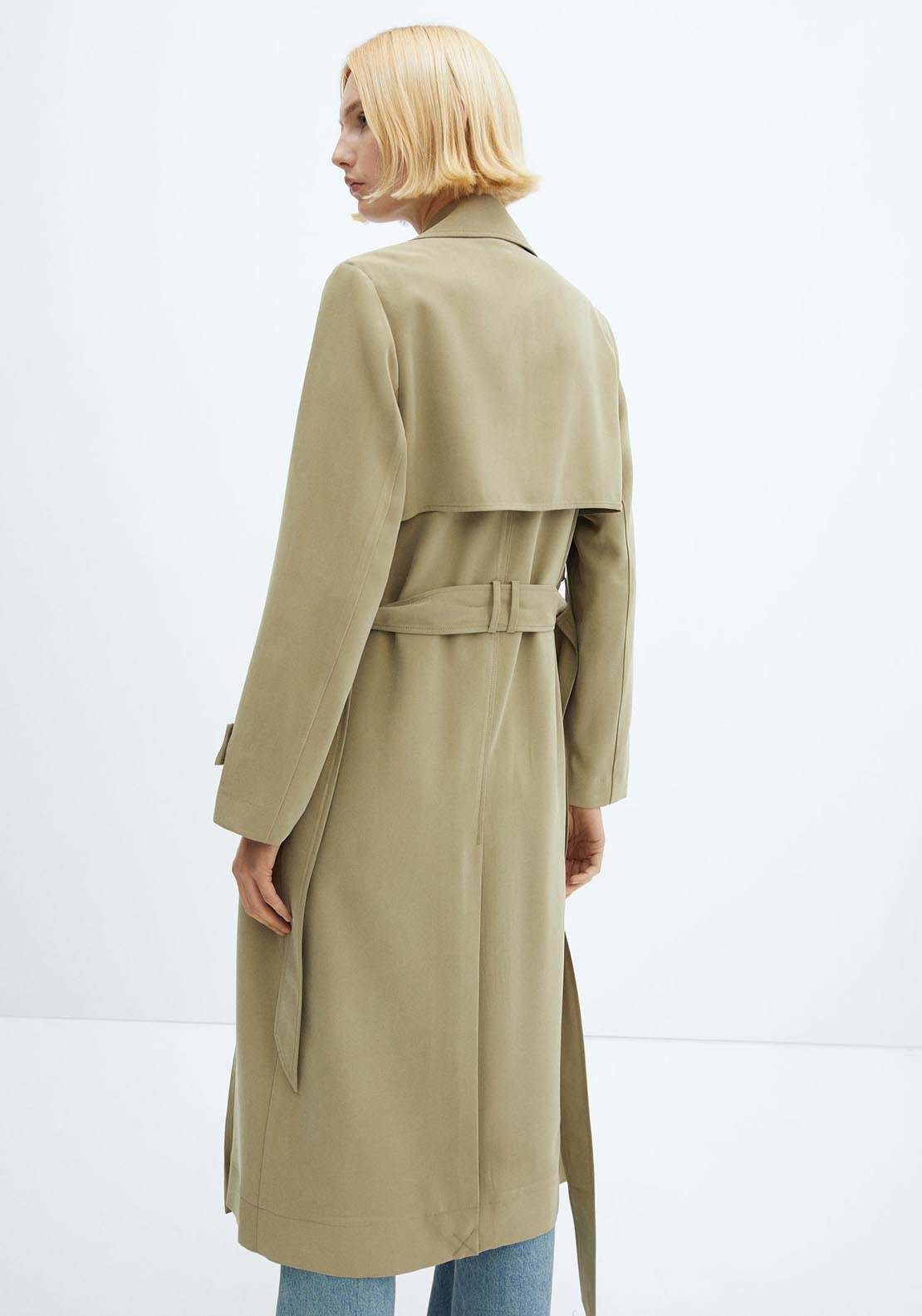 Mango Flowy lapel trench 6 Shaws Department Stores