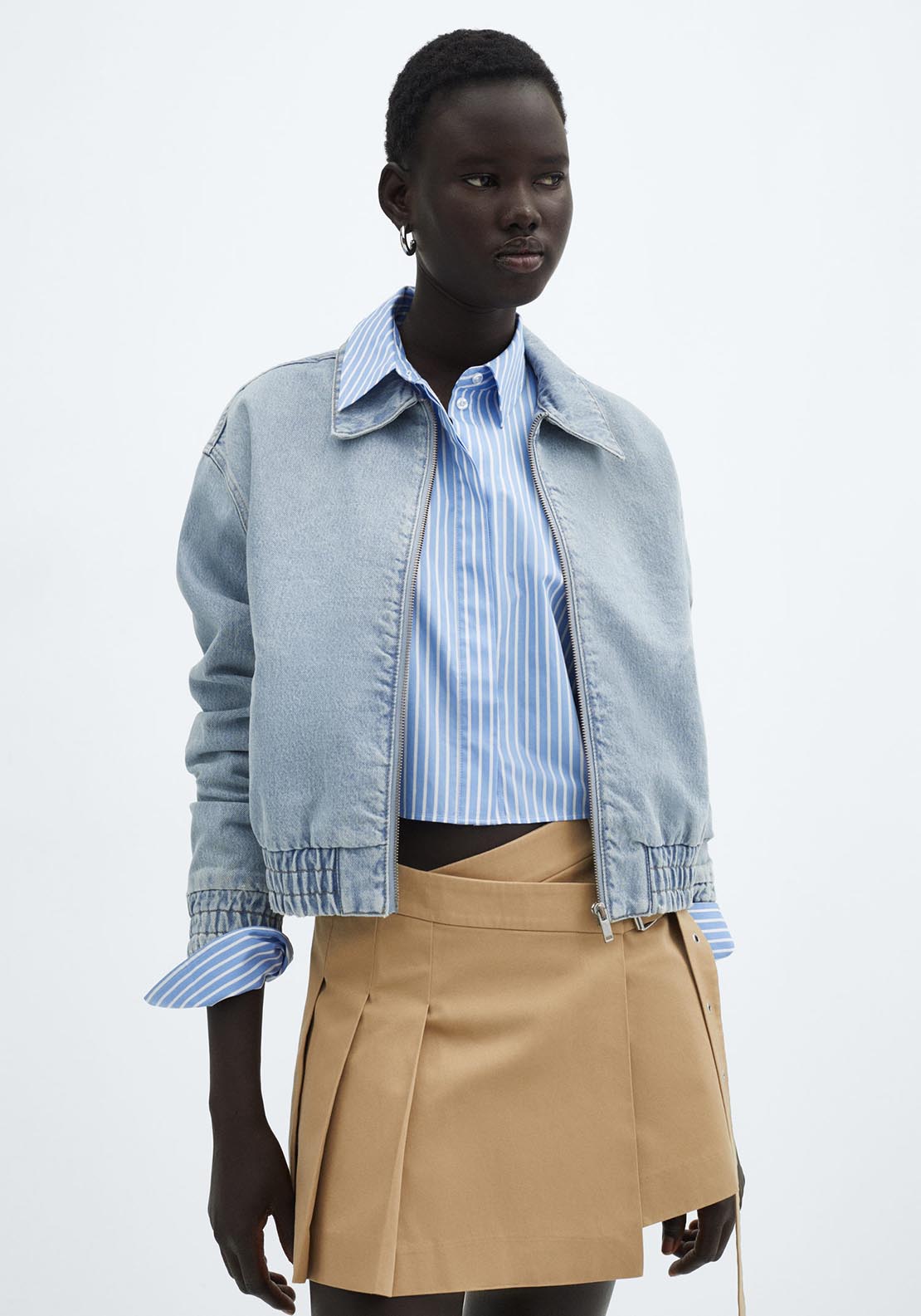 Mango Denim bomber jacket 1 Shaws Department Stores