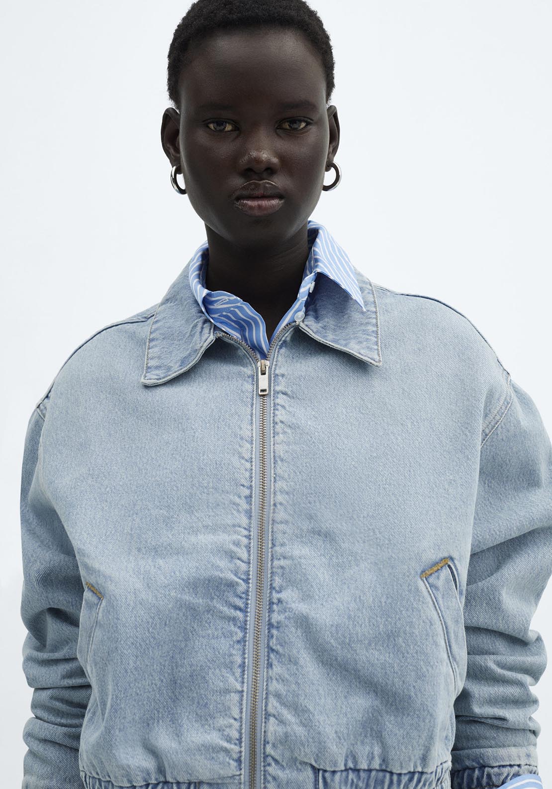 Mango Denim bomber jacket 5 Shaws Department Stores