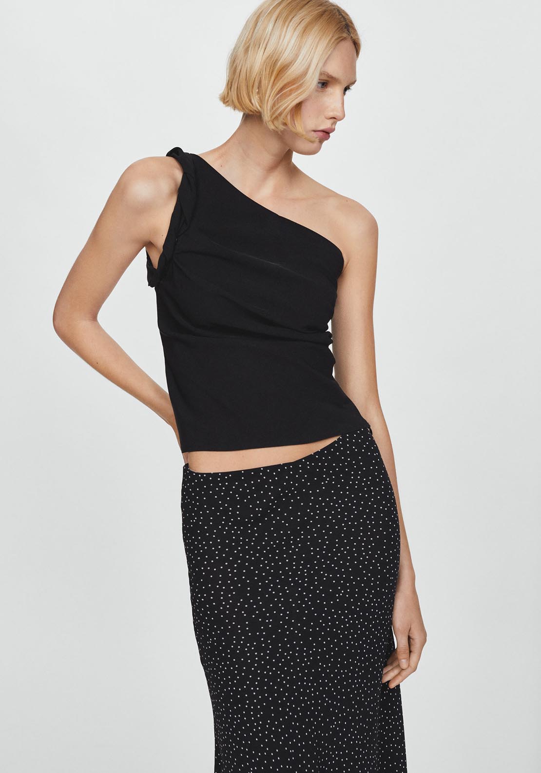 Mango Polka-dot asymmetric skirt 5 Shaws Department Stores