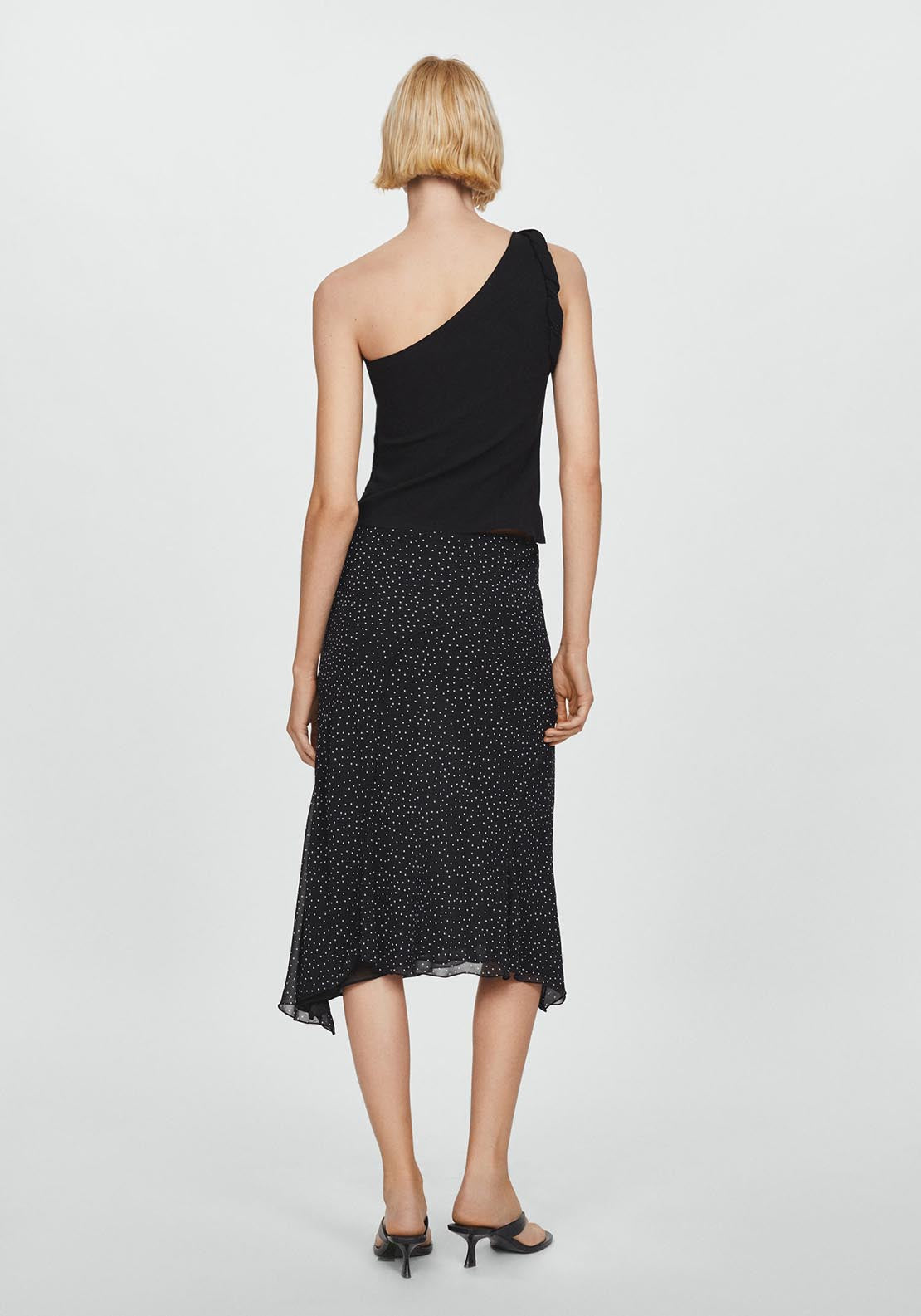 Mango Polka-dot asymmetric skirt 4 Shaws Department Stores