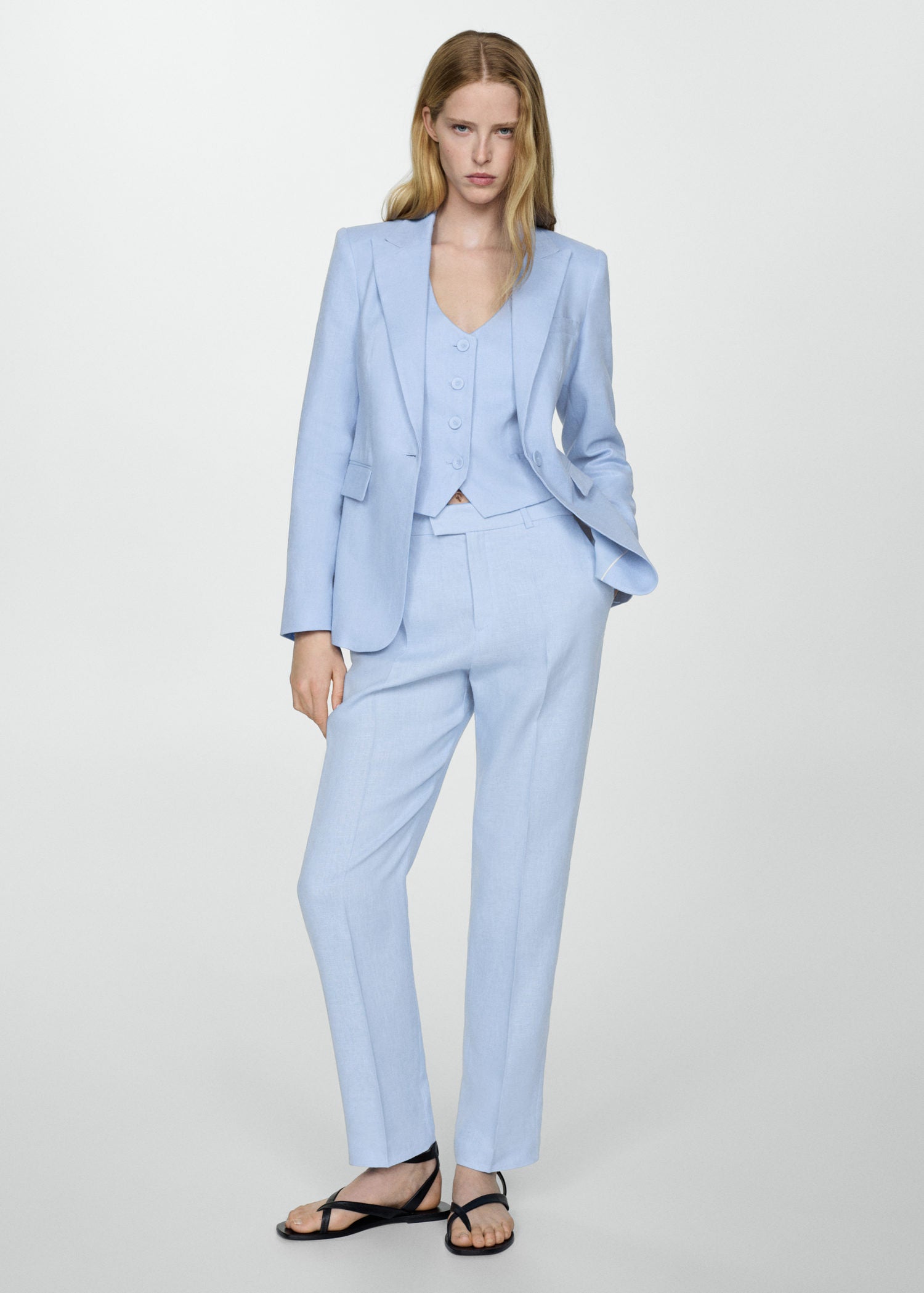 Mango 100% linen suit trousers 1 Shaws Department Stores