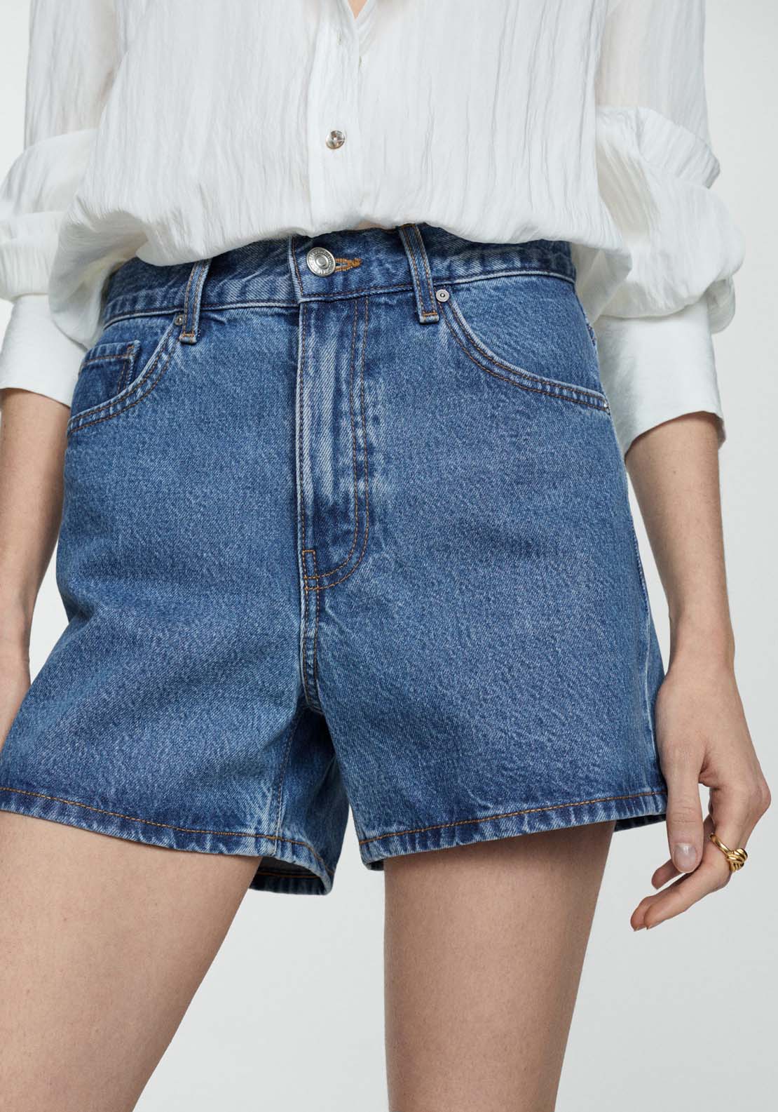 Mango High-rise denim shorts 2 Shaws Department Stores