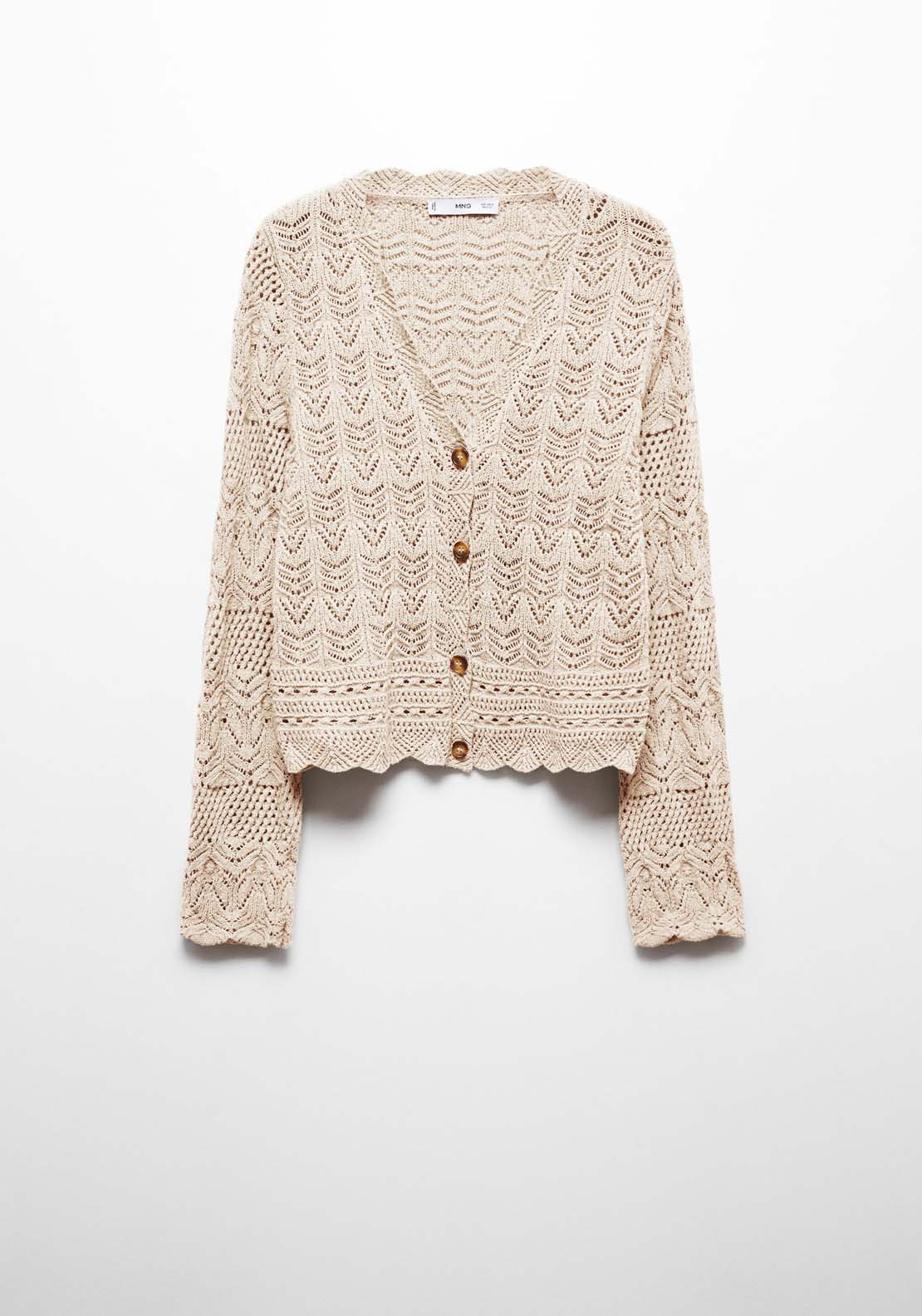 Mango Knitted cardigan with drawstring 7 Shaws Department Stores