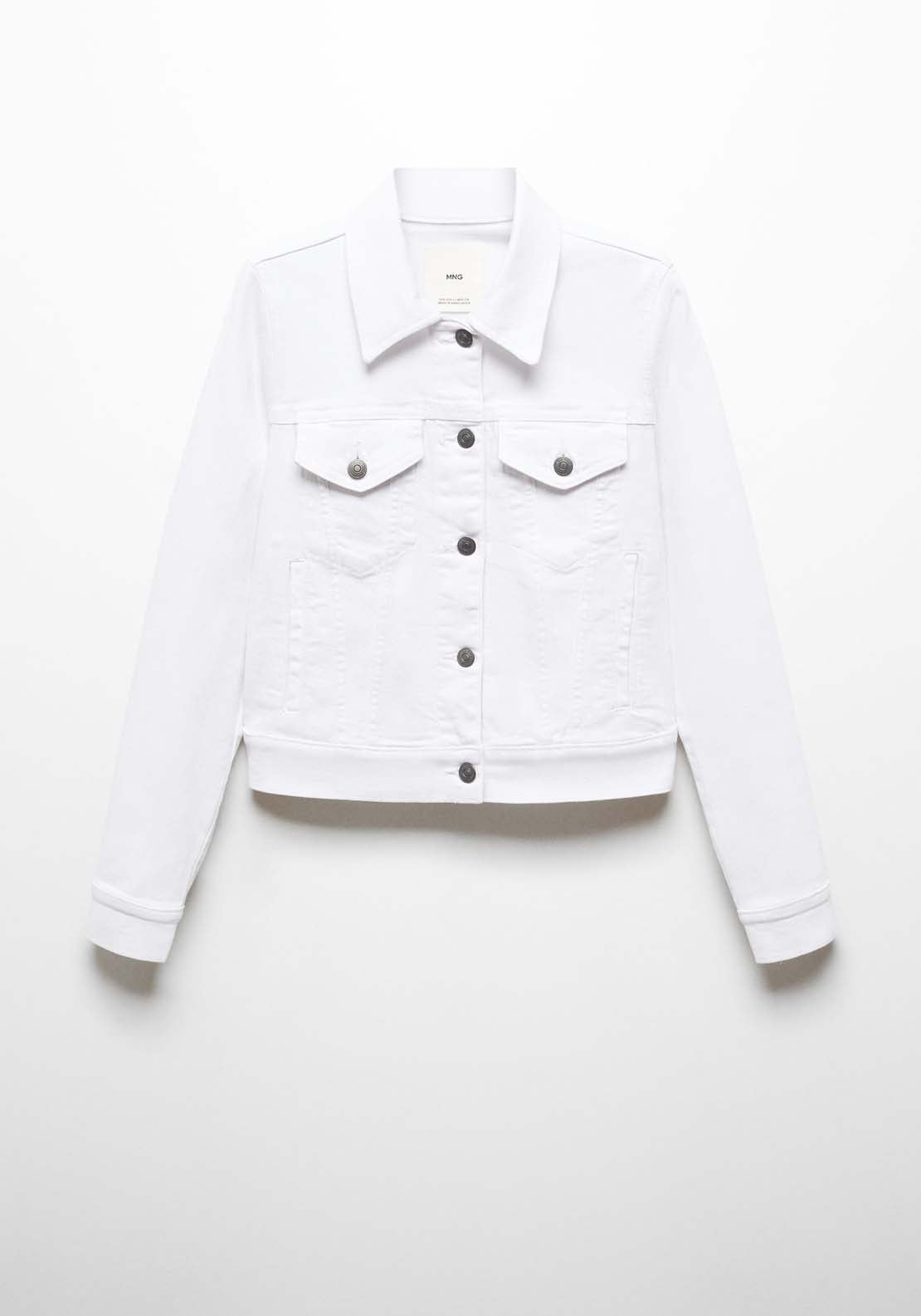 Mango Pocketed denim jacket - White 7 Shaws Department Stores