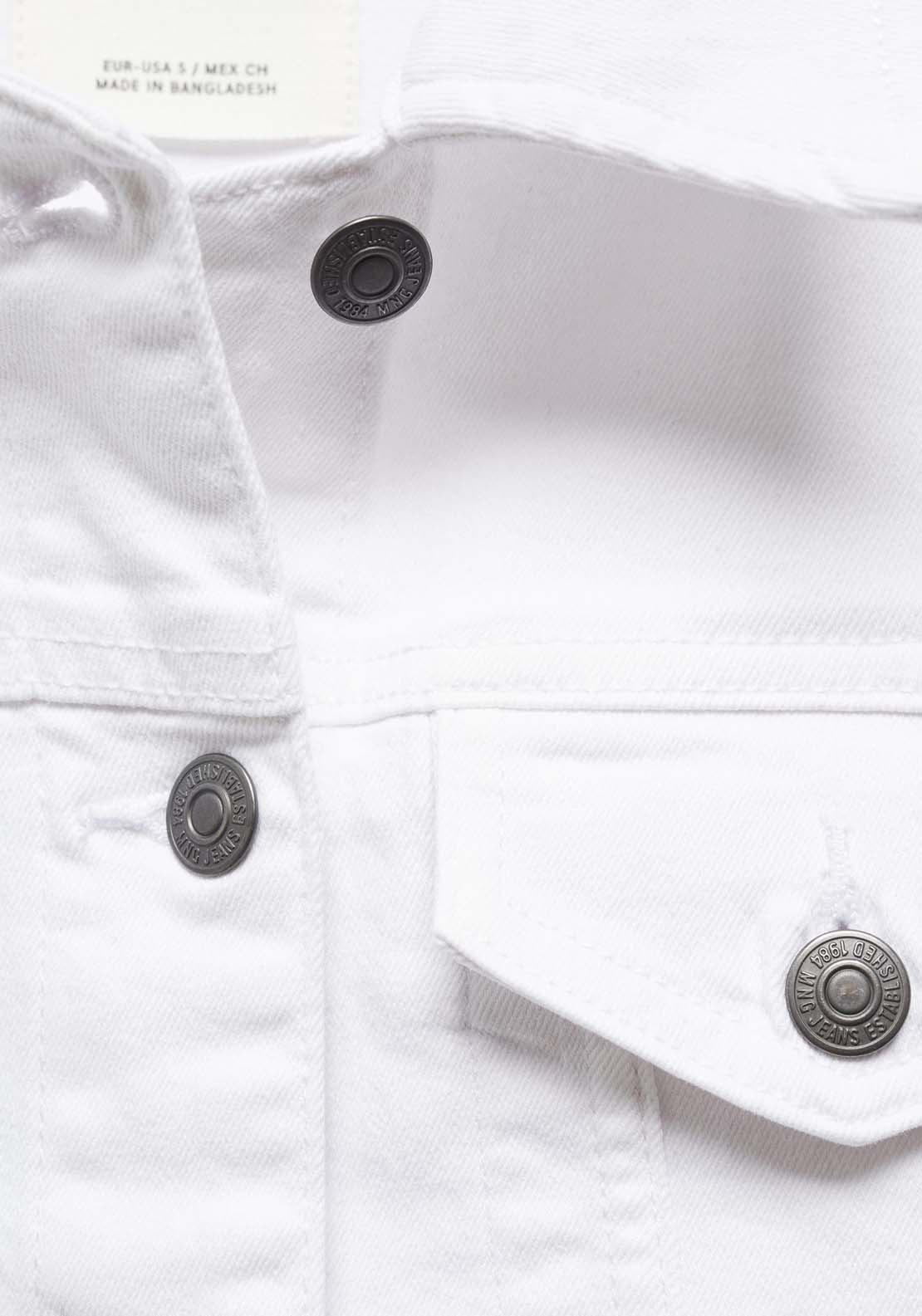 Mango Pocketed denim jacket - White 6 Shaws Department Stores