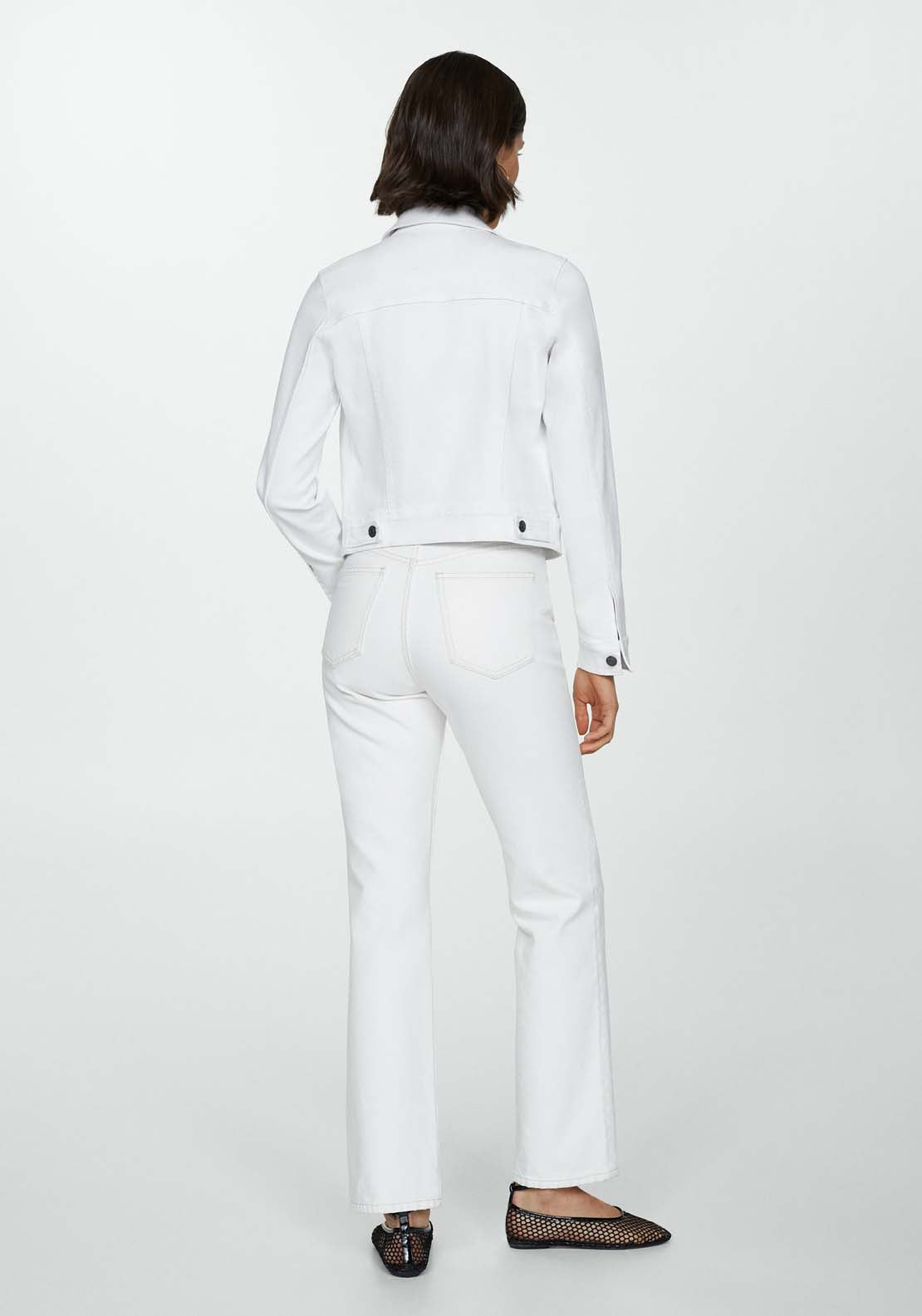 Mango Pocketed denim jacket - White 5 Shaws Department Stores