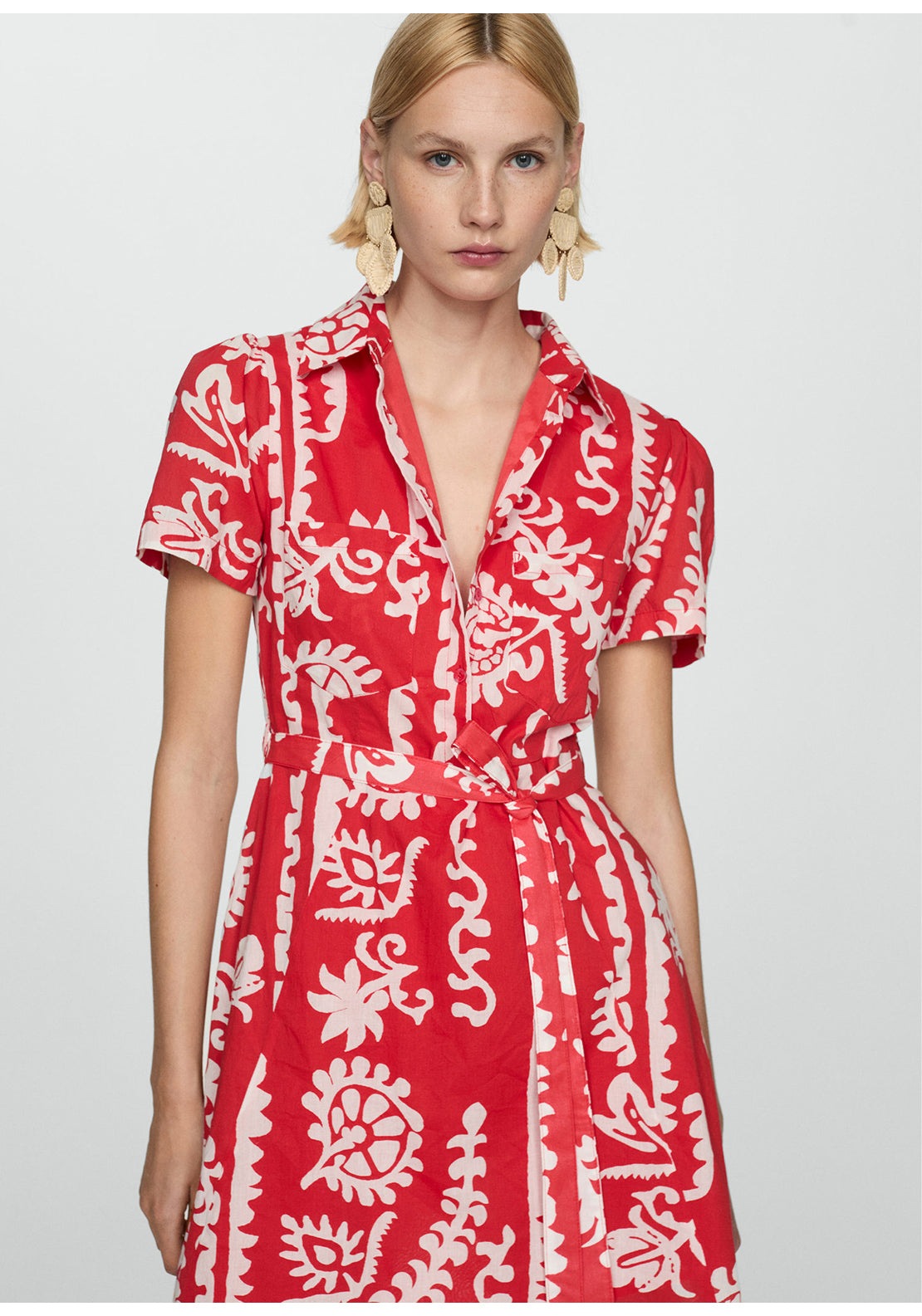 Mango Printed bow dress 3 Shaws Department Stores