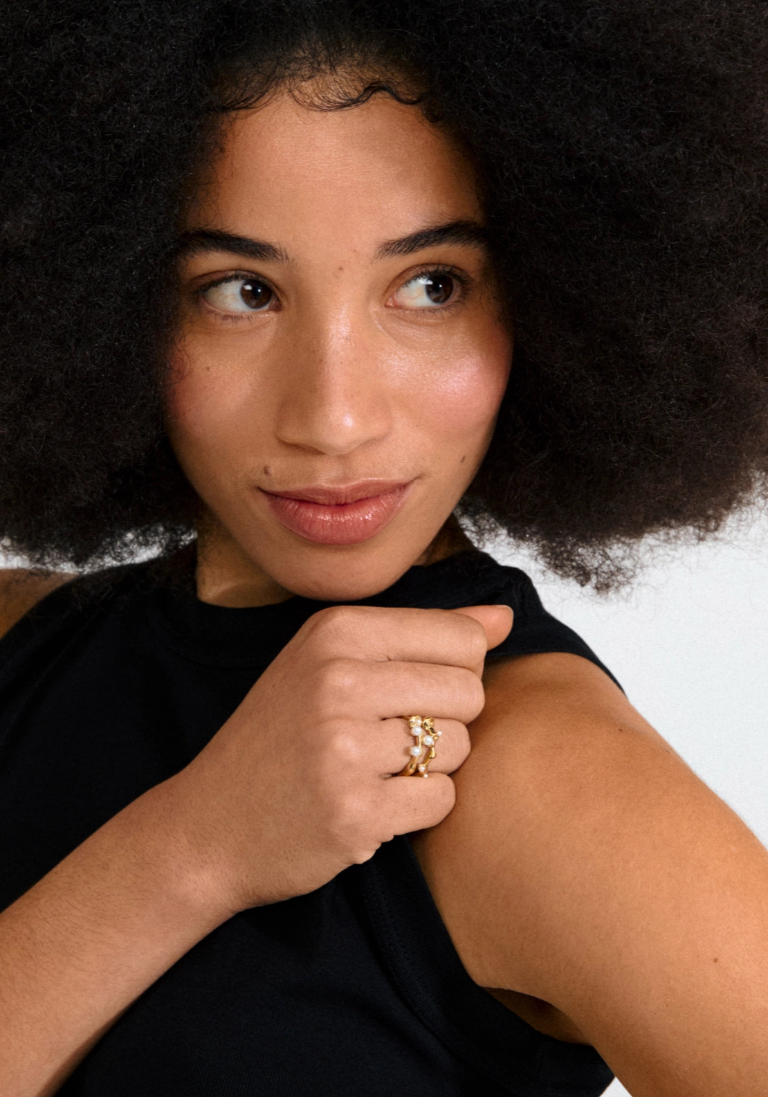 Hadley Gold Plated 2 In 1 Ring Set - Gold
