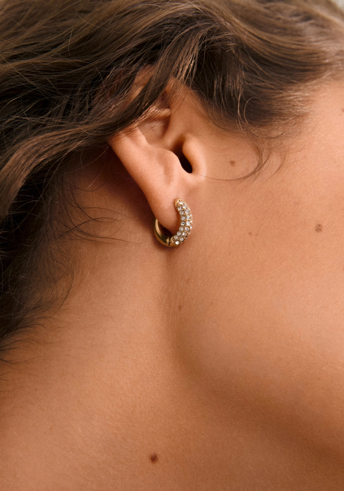 Tatum Gold Plated Small Hoop Earrings - Gold