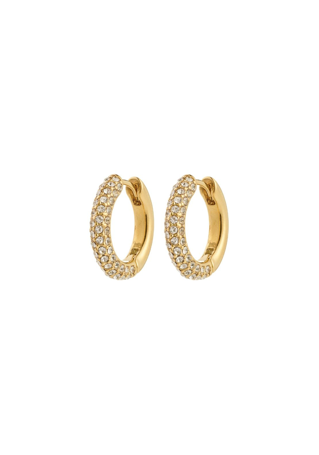 Tatum Gold Plated Medium Hoop Earrings - Gold