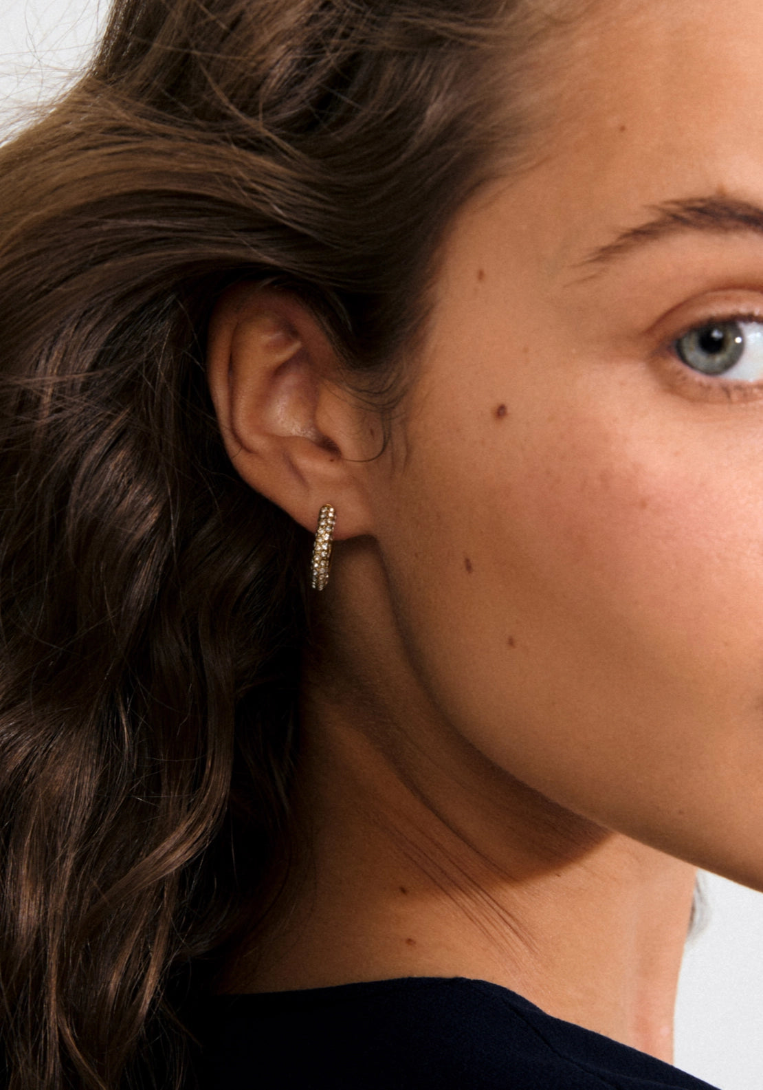 Tatum Gold Plated Medium Hoop Earrings - Gold