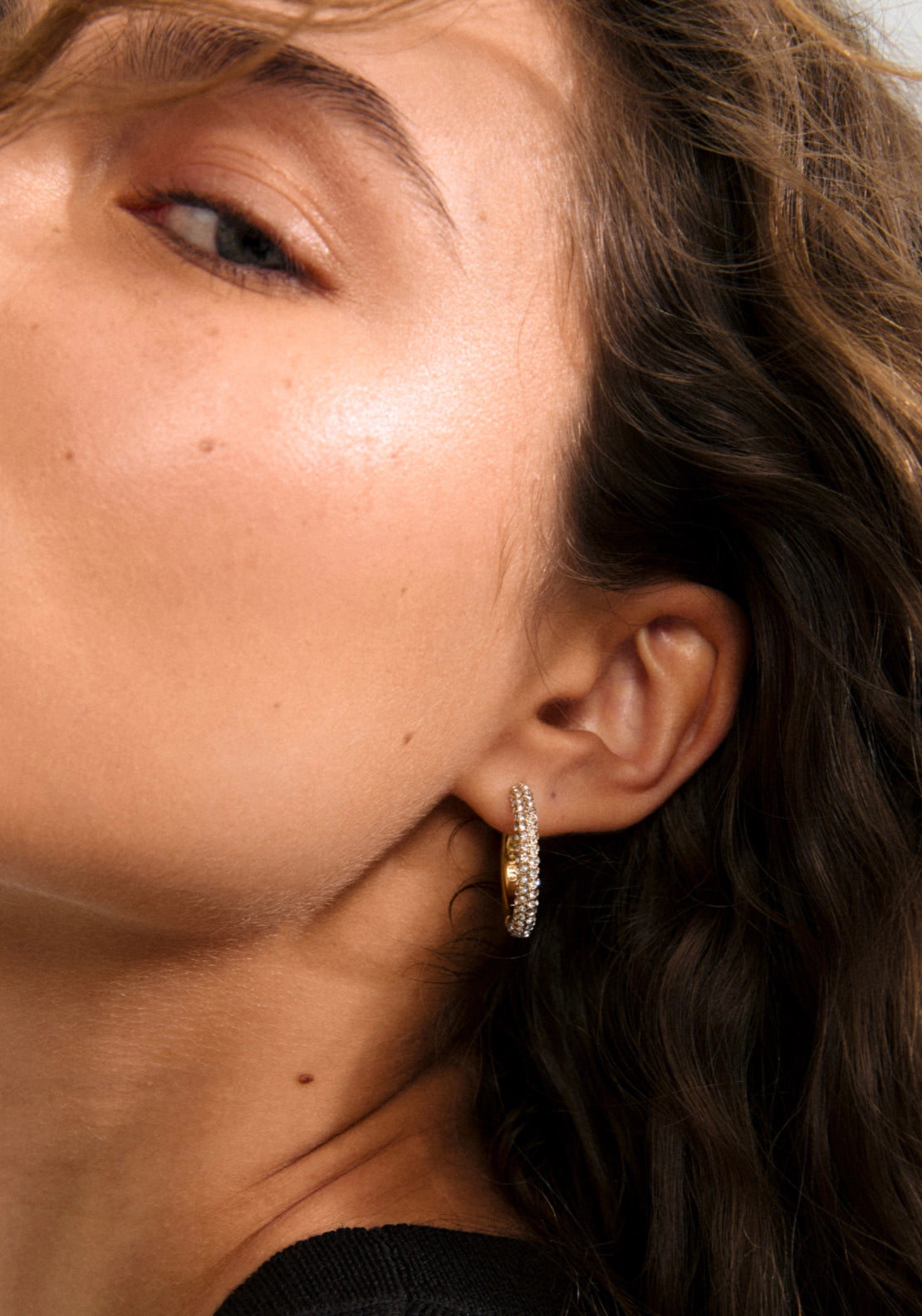 Tatum Gold Plated Large Hoop Earrings - Gold