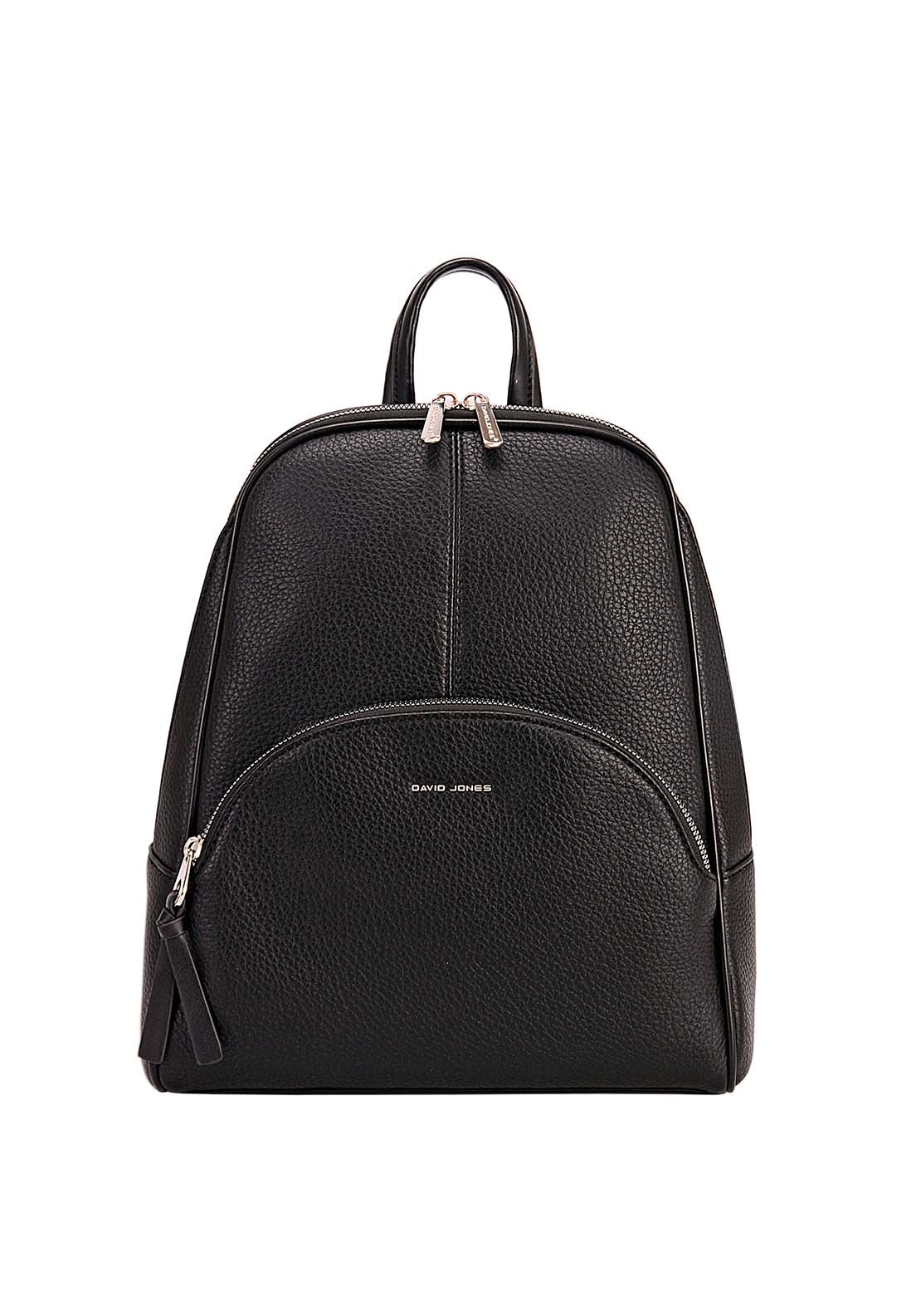 David Jones Double Zip Back Pack - Black 1 Shaws Department Stores