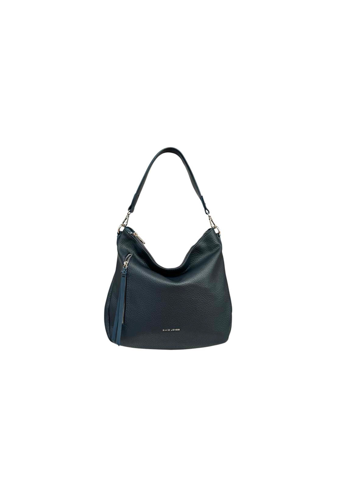 David Jones Zip Detail Shoulder Bag - Navy 1 Shaws Department Stores