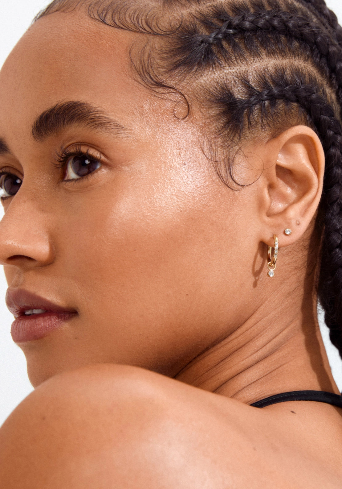 Elna Gold Plated 2 In 1 Crystal Earring Set - Gold