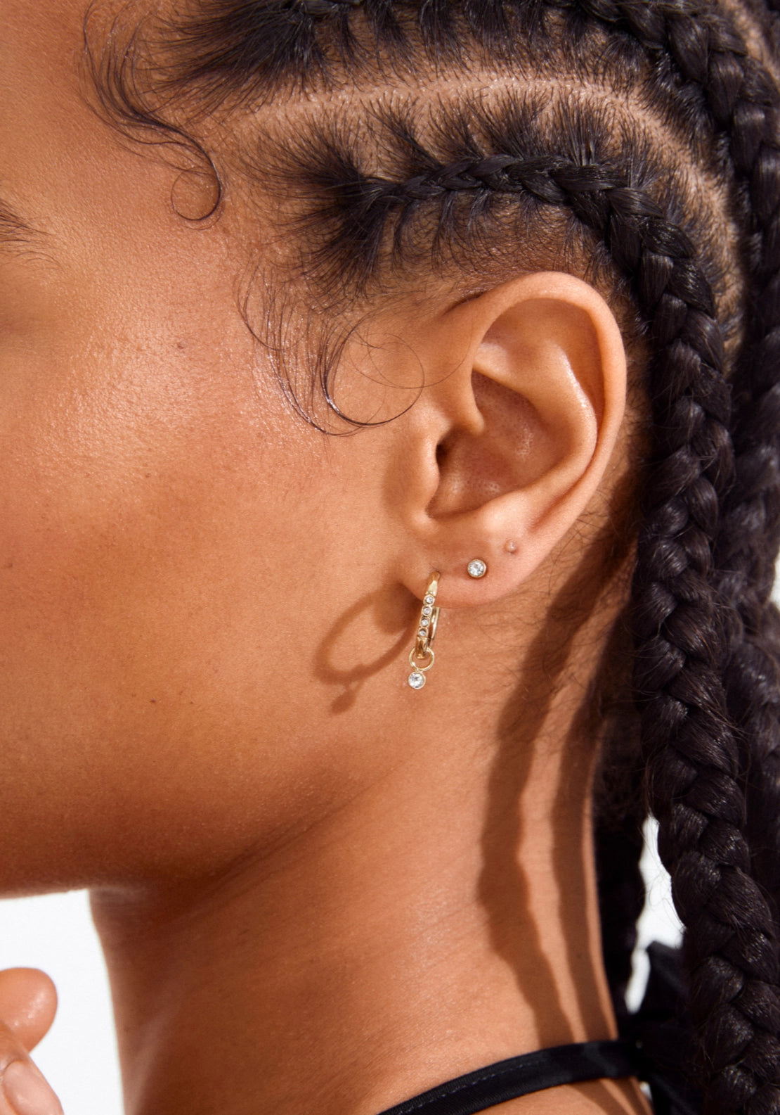 Elna Gold Plated 2 In 1 Crystal Earring Set - Gold