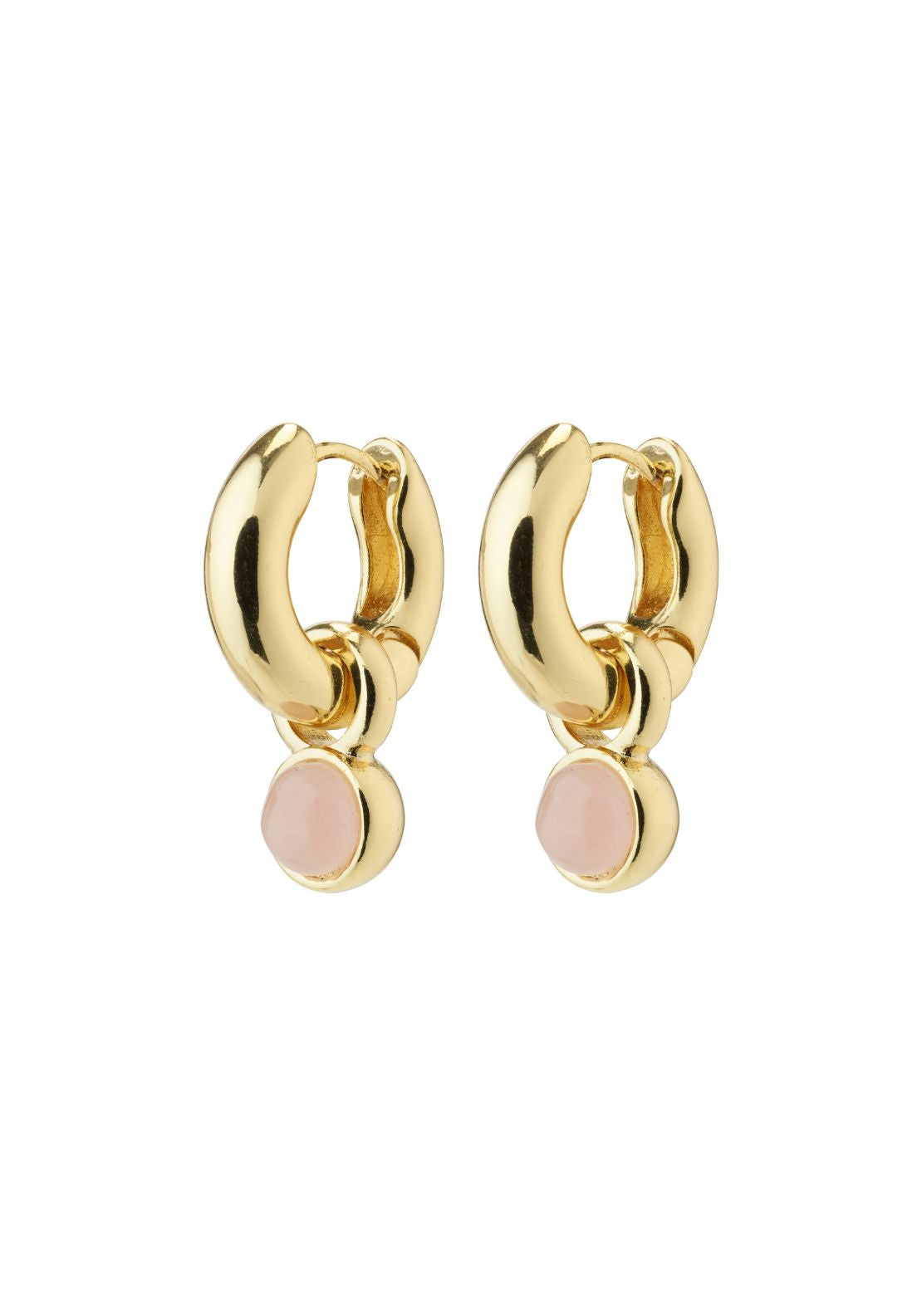 Evah Gold Plated Rosa Hoop Earrings - Gold