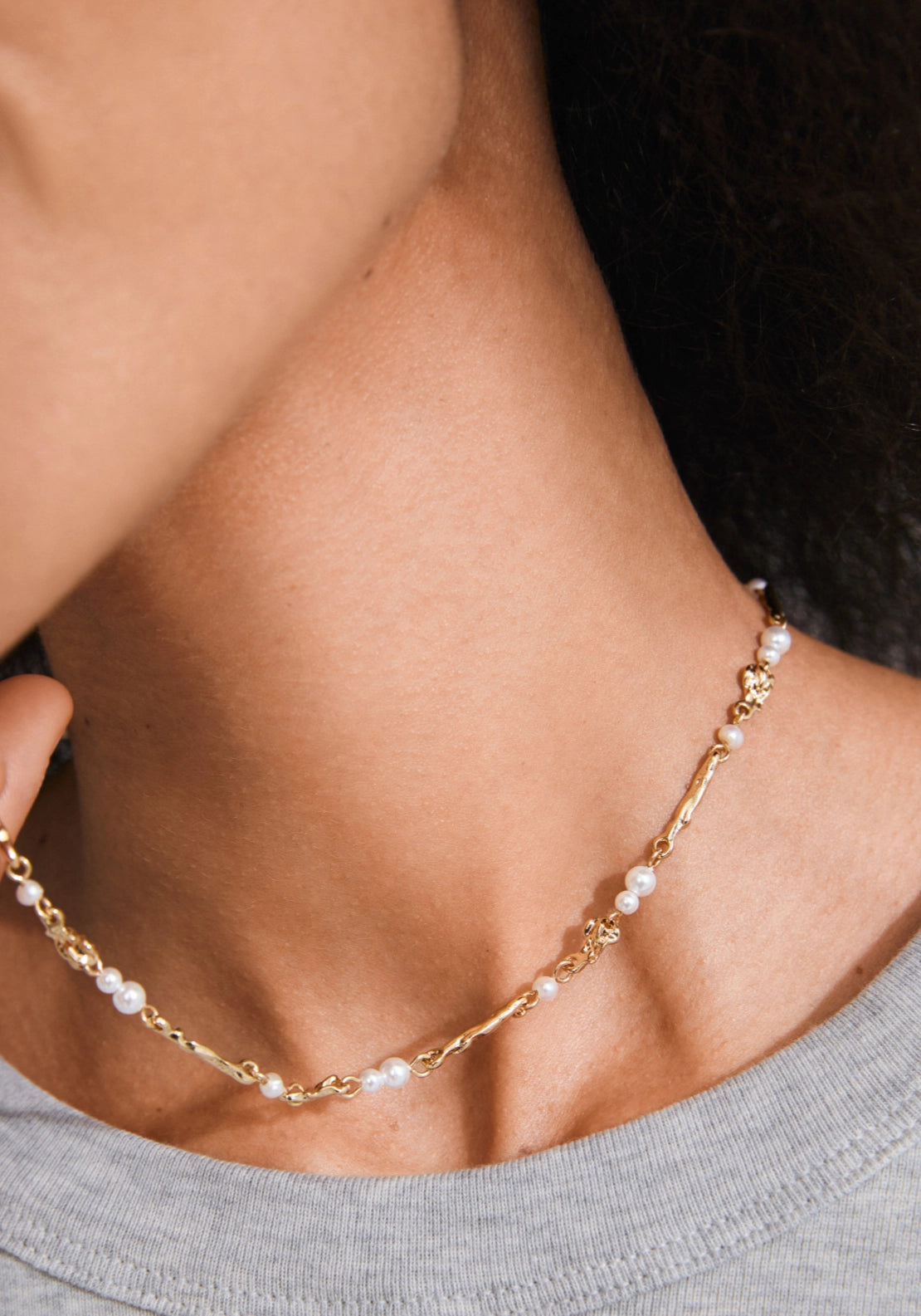 Sloan Gold Plated Pearl Necklace - Gold