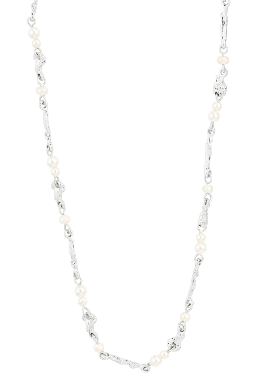 Sloan Silver Plated Pearl Necklace - Silver