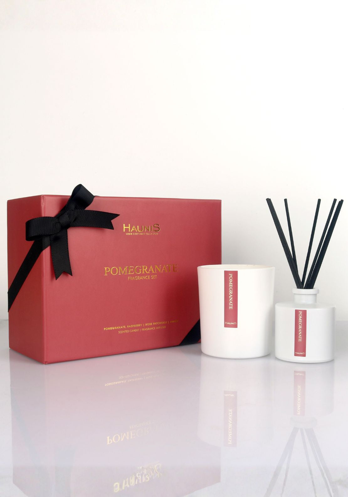 Haunis Pomegranate Candle &amp; Diffuser Set - Pomegranate 1 Shaws Department Stores